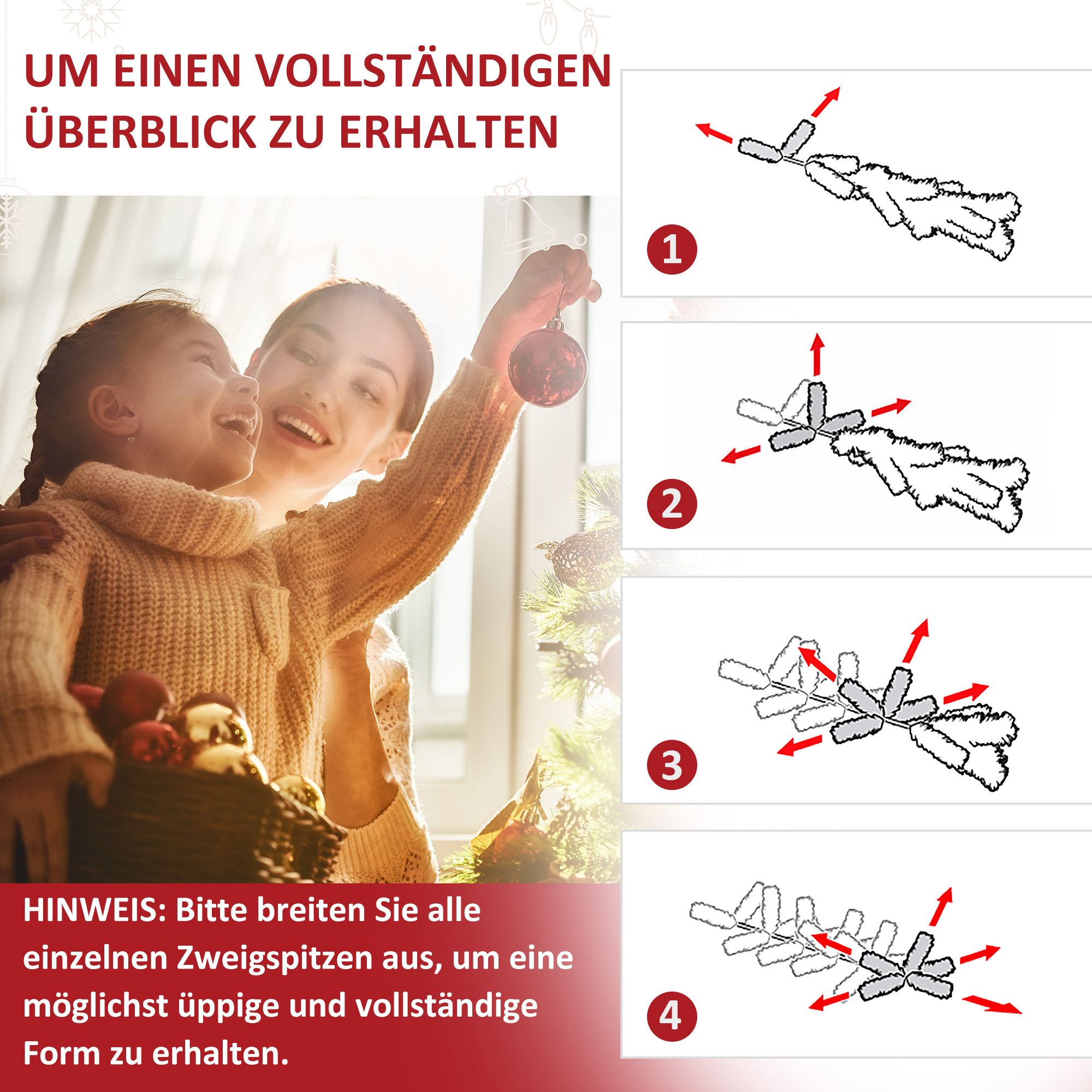 Weihnachtsbaum, 700 warmweiße LEDs, 2154 Zweige, flammhemmend, Kunststoff/Metall, 210 x 142 cm, Grün