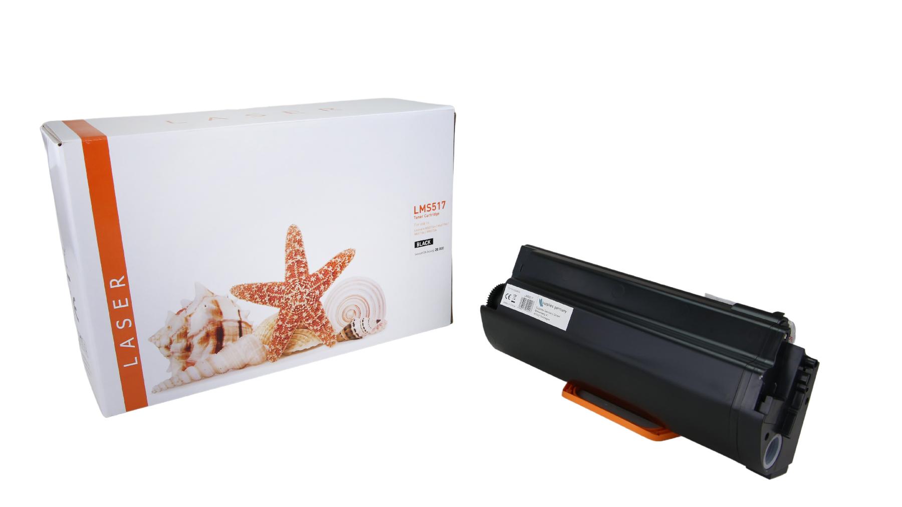 MS517 alternativ Toner black für Lexmark  / 51B2X00 / 20.000 Seiten