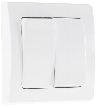 DELPHI Serien-Schalter 2-fach / 250V~/ 10A, inkl. Rahmen, UP, weiß