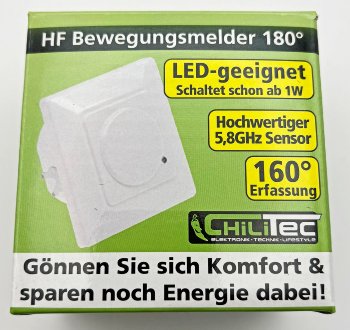 Bewegungsmelder Unterputz HF 160° / LED geeignet, 3-Draht Technik, weiß