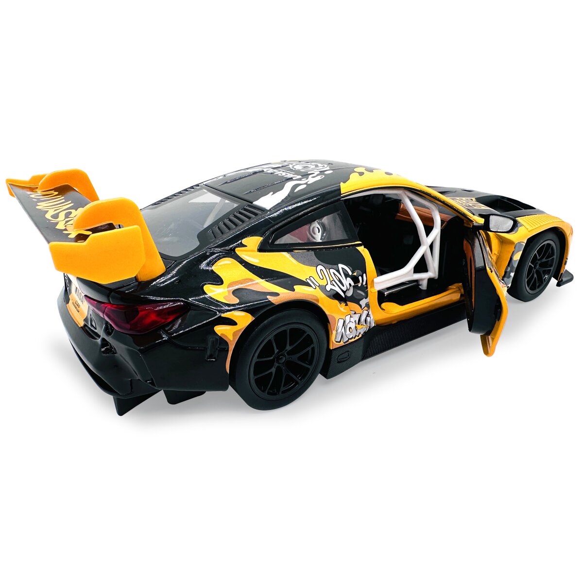 BMW M4 GT3 Diecast 1:24 gelb inkl. Knopfzellen