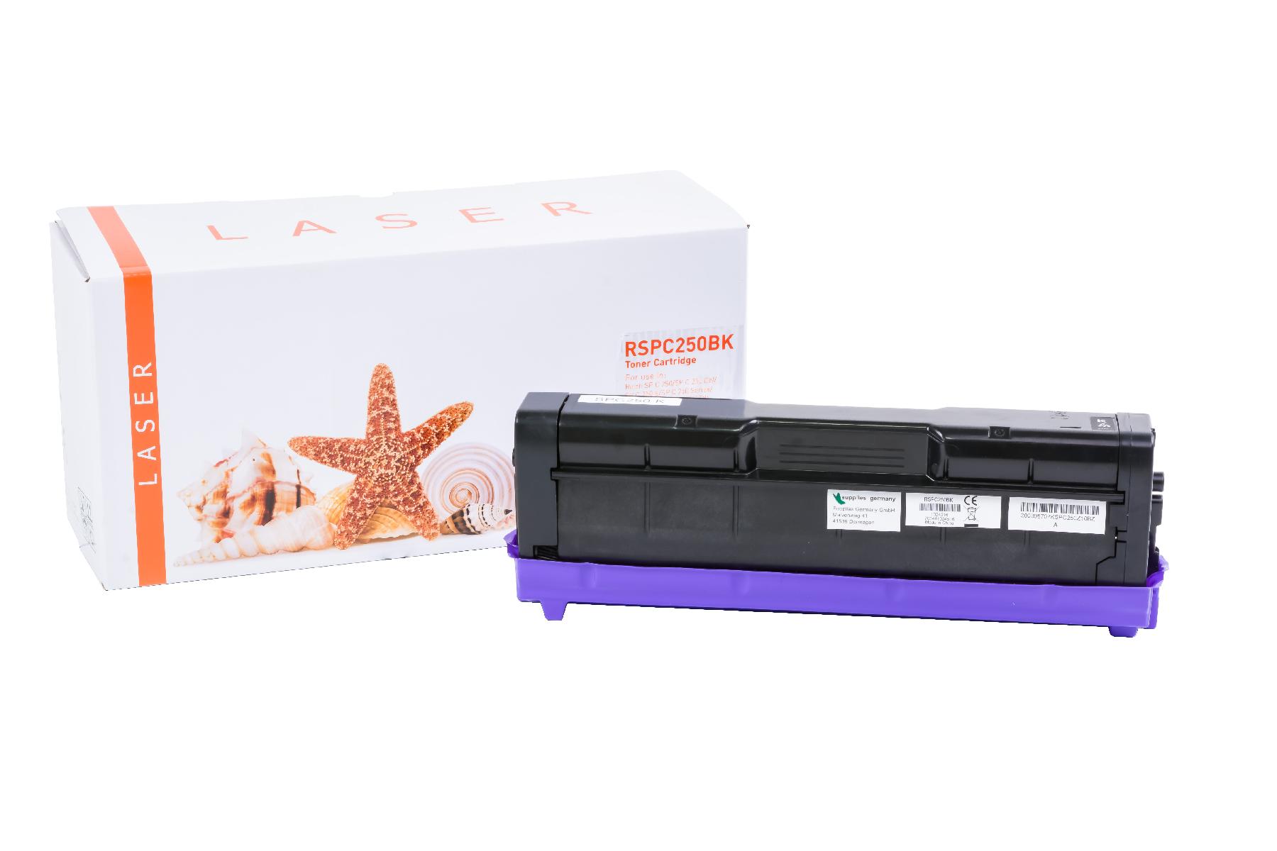 SPC250schwarz alternativ Toner schwarz für Ricoh / 407543 / 2.000 Seiten