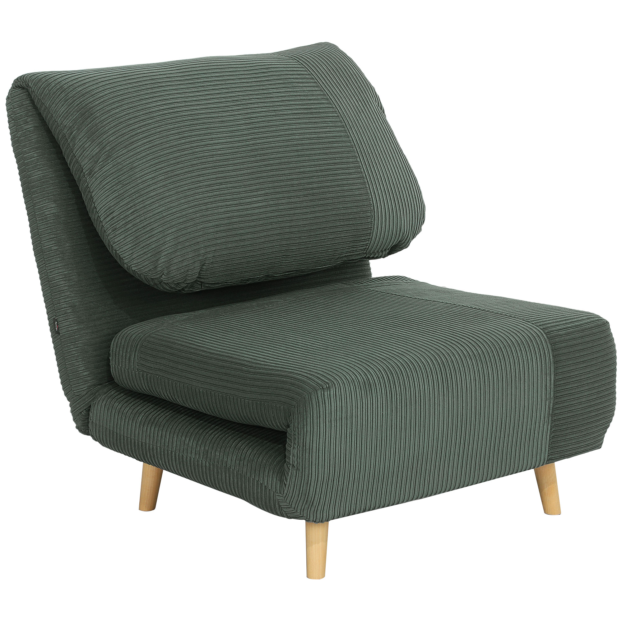 2-in-1 Schlafsessel Gästebett, verstellbare  Kopfstütze Cord-Optik 82 cm x 87 cm x 89 cm Grün