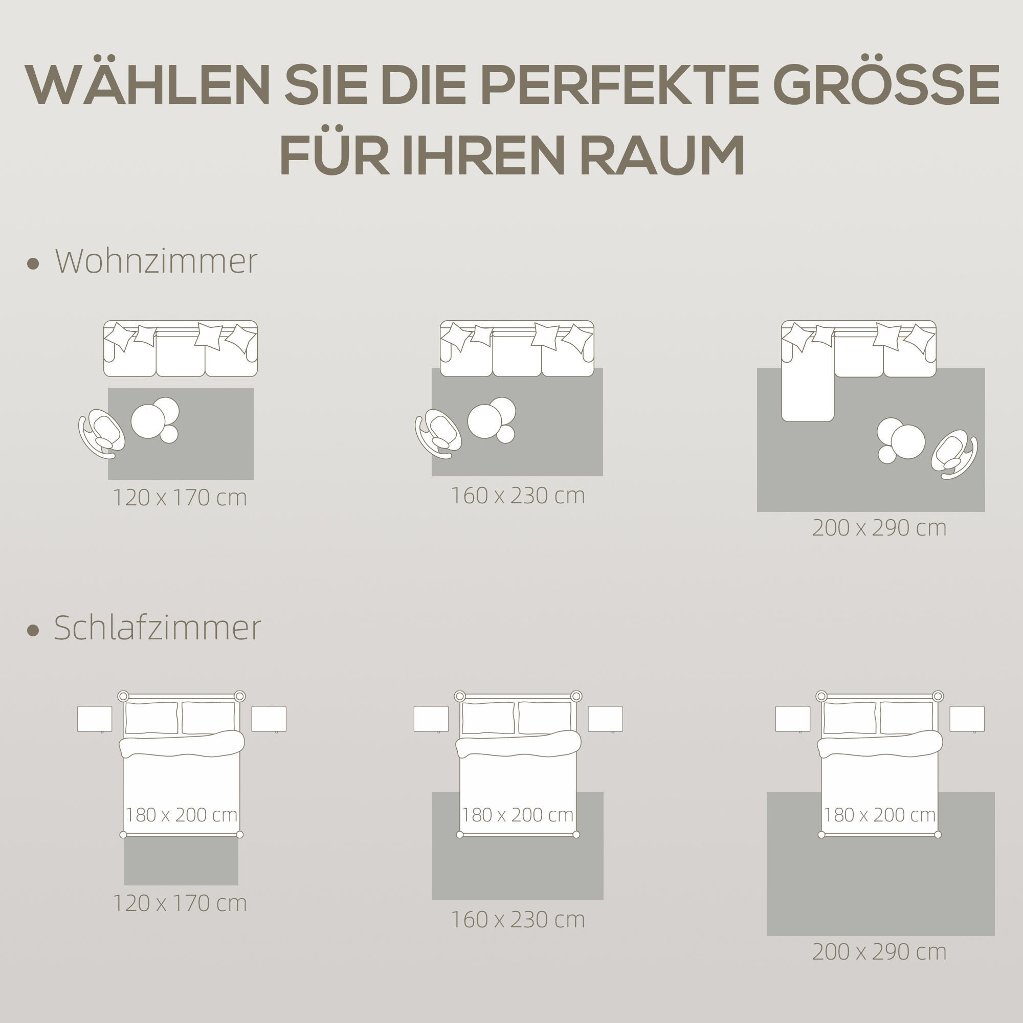 Teppich Maschinenwaschbar Anti-Rutsch Wohnzimmerteppich mit Flanell-Optik, 230 x 160cm, Grau