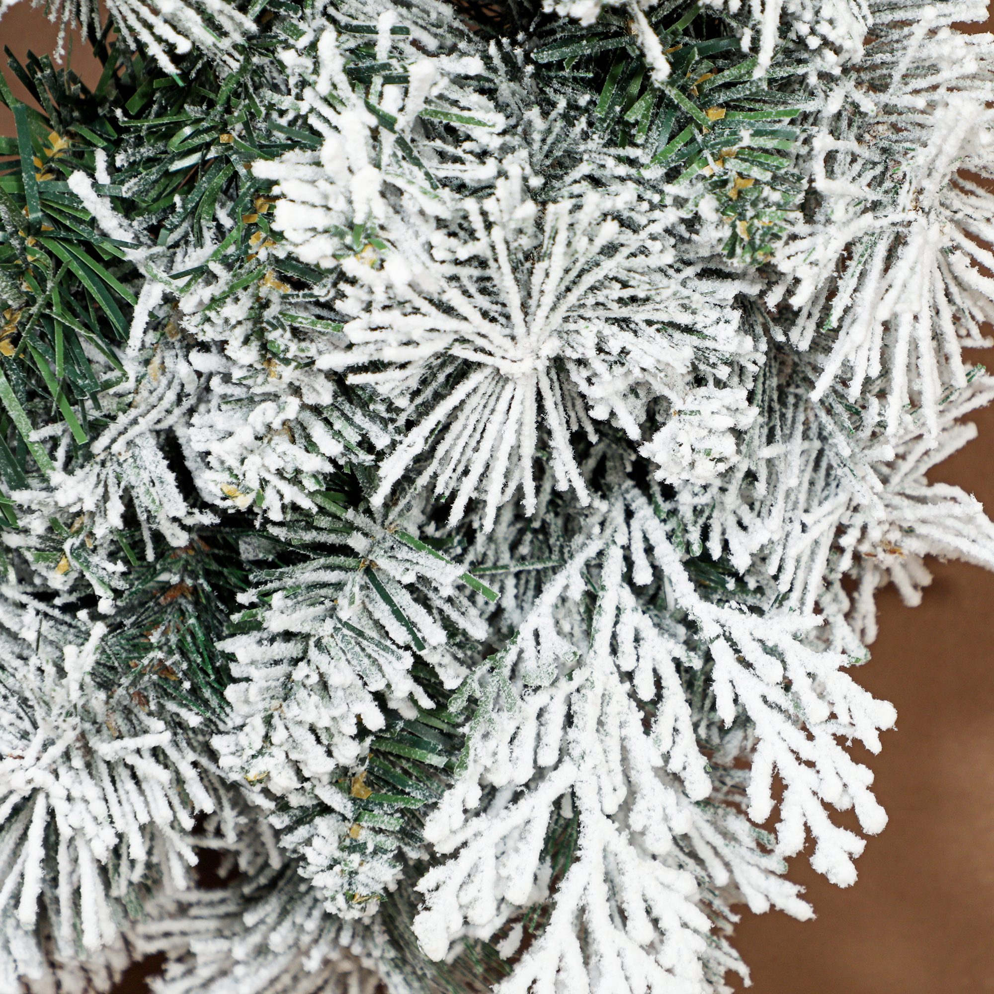 Tannenkranz Weihnachtskranz mit LED-Lichterkette, Tannenzapfen, Türkranz Grün+Weiß, Ø60 x 8 cm