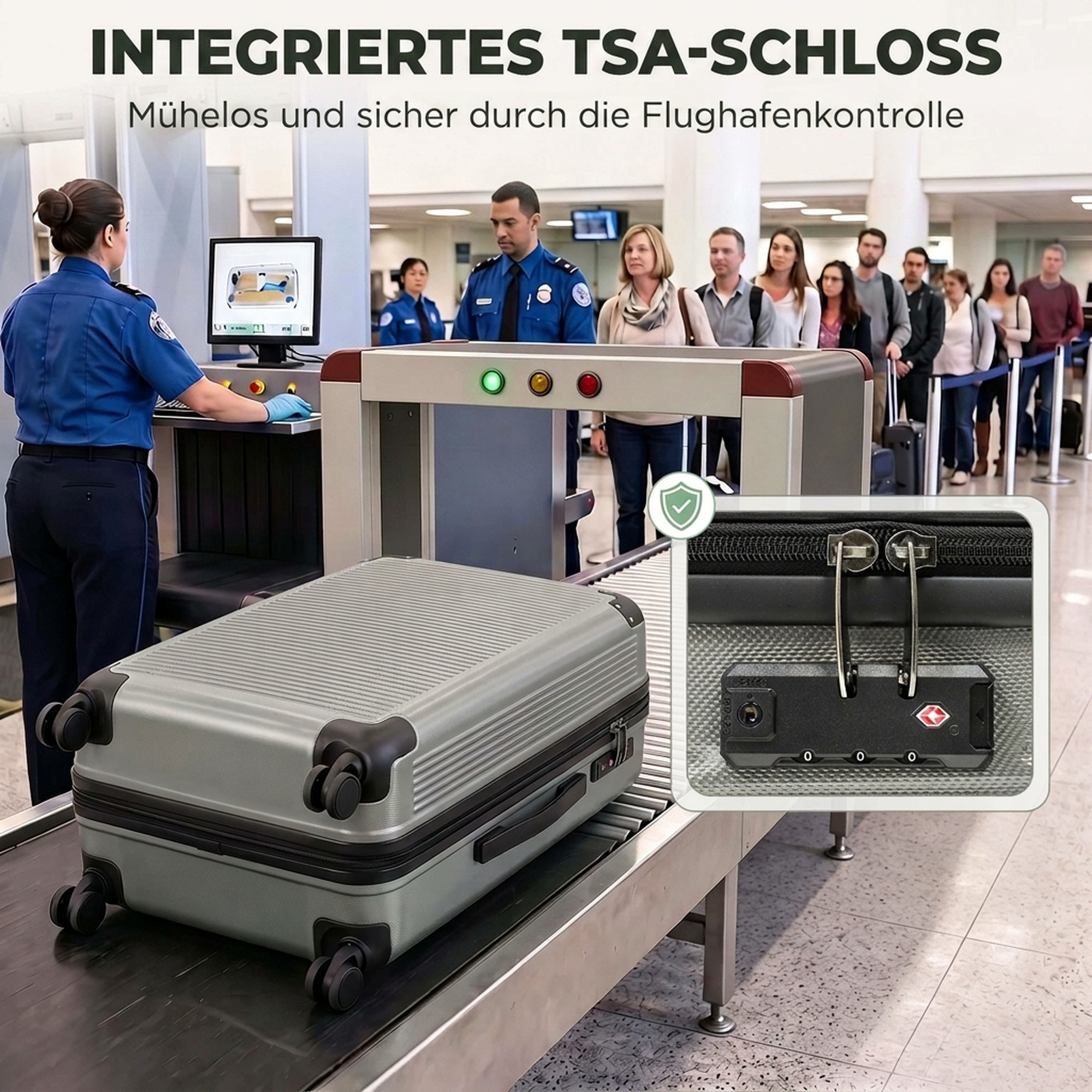 Reisekoffer Hartschale erweiterbar Rollkoffer Trolley 4 Rollen TSA Schloss 77 cm Dunkelgrau