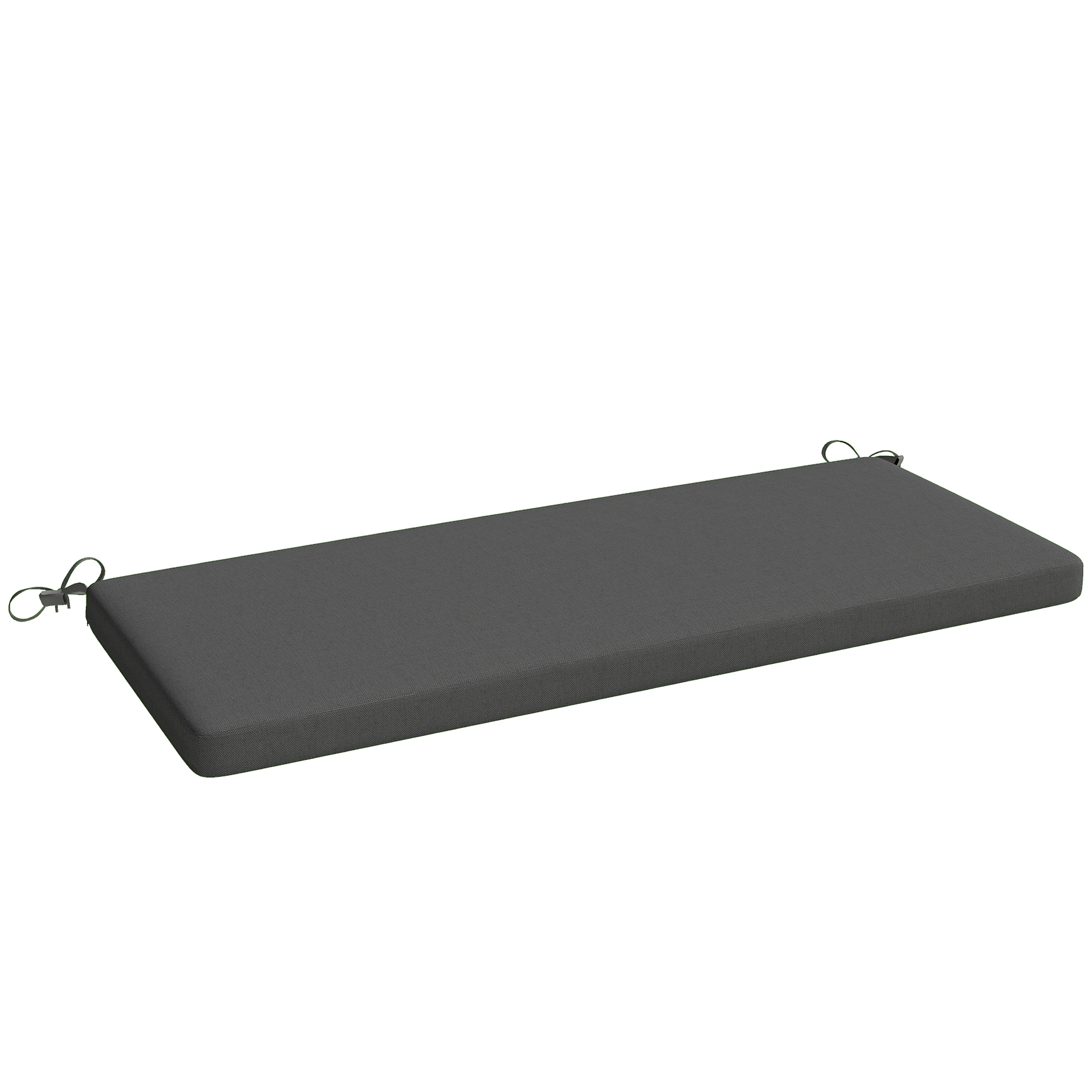wasserabweisendes Bankkissen, Outdoor-Sitzpolster mit abnehmbarem Bezug und Befestigungsbändern für Garten und Terrasse, 110 x 46 cm, Dunkelgrau
