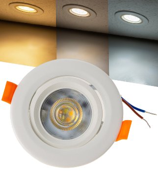 LED-Einbauleuchte "Flat-36 CCT" - 5W, 3000/4000/6500K, schwenkbar LED-Einbauleuchte "Flat-36 CCT" - 5W, 3000/4000/6500K, schwenkbar