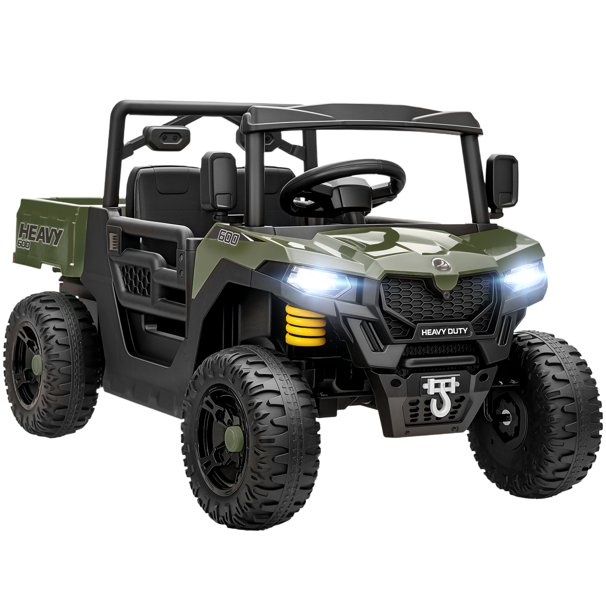 Elektrofahrzeug, 2 Motoren, Kofferraum, UTV-Design, Musikfunktion, Grün