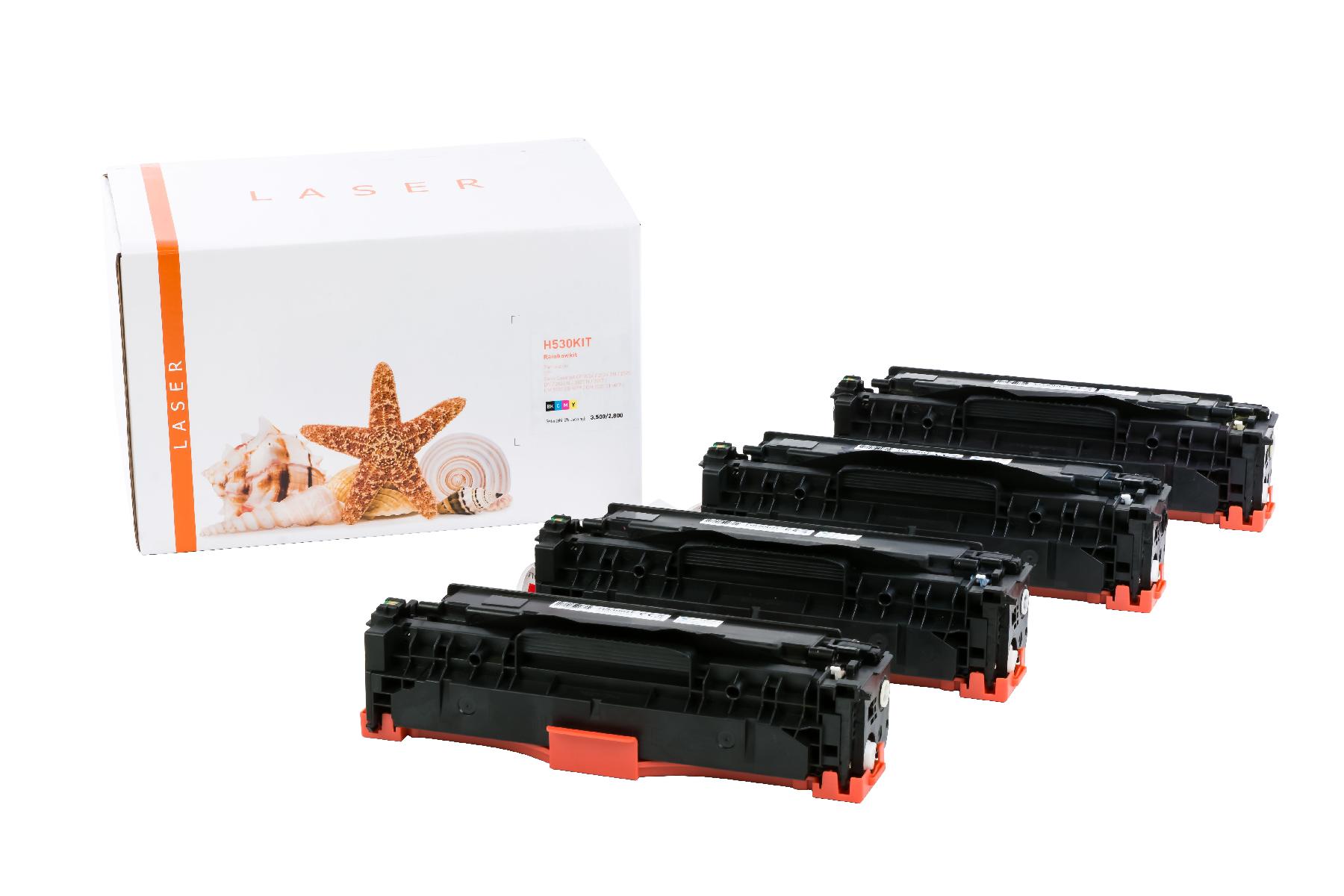 CC530KIT alternativ Toner Rainbowkit für HP / CC530 / BK3.500 / CMY2.800 Seiten CC530KIT alternativ Toner Rainbowkit für HP / CC530 / BK3.500 / CMY2.800 Seiten