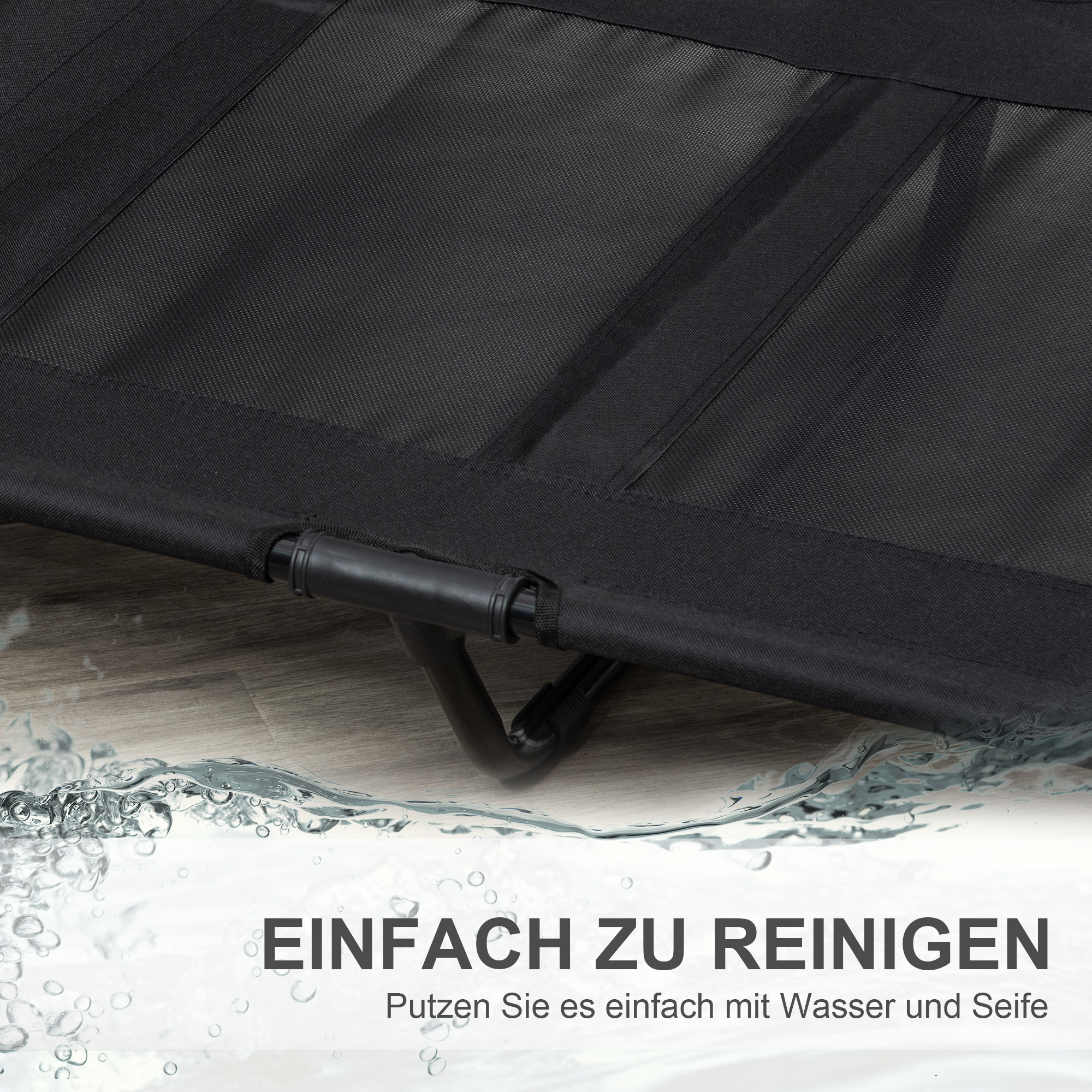 Hundebett, Outdoor-Hundebett, klappbar, atmungsaktiv, Schwarz