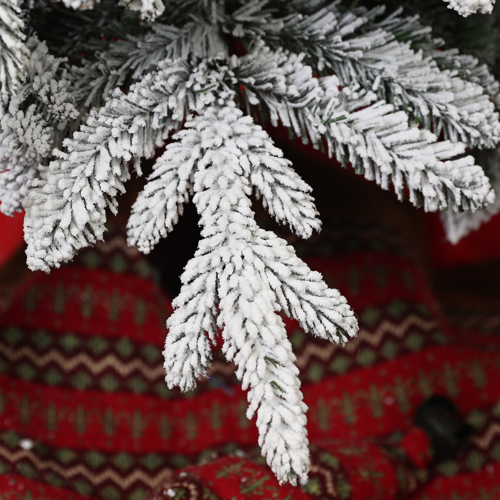 Weihnachtsbaum künstlich 210 cm Christbaum wie echt mit 800 dichten Zweigen, Kunstschnee, Auto-Öffnung