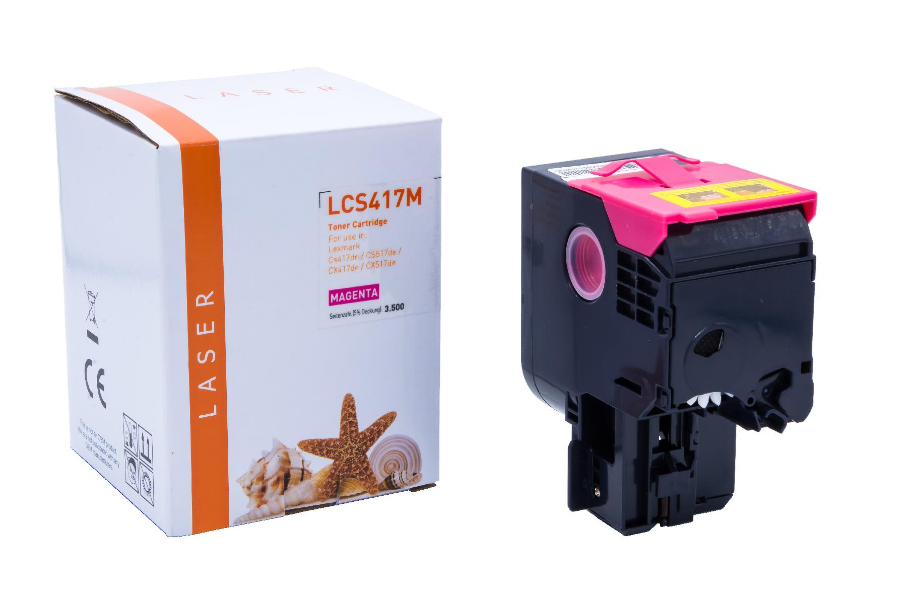 CS417M alternativ Toner Magenta für Lexmark / 71B2HM0 / 3.500 Seiten