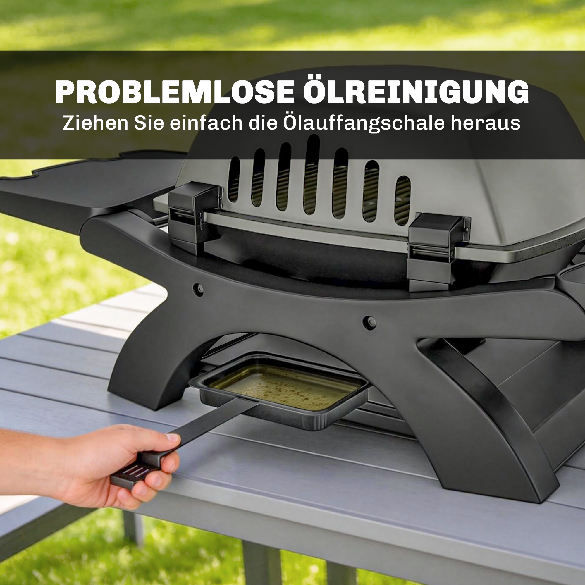 Gasgrill 3,3 KW Tischgrill mit 1 Brenner klappbar Seitentischen Gusseisen Grillroste herausnehmbar Fettauffangschale