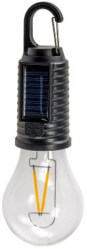 Solar LED Glühlampe mit Akku "CT-KL3" / mit Haken / Karabiner, 3000k / Warmweiß