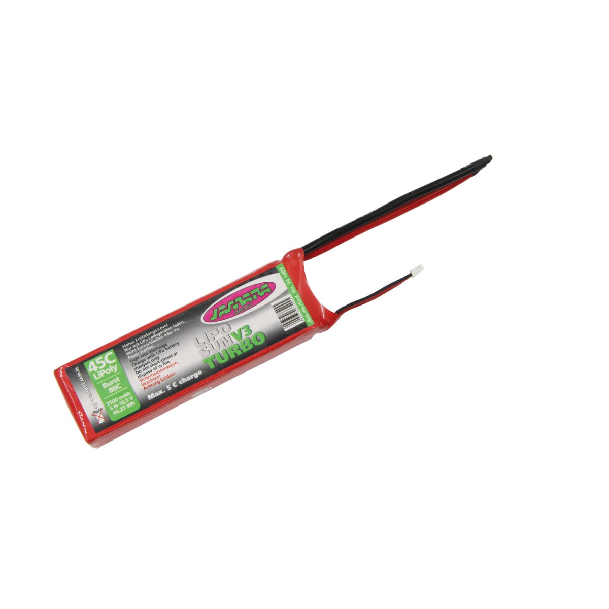 Akkupack LipoSun V3 Turbo 18,5V 2500mAh 46,25Wh 5N 45C / 80C Burst Akkupack LipoSun V3 Turbo 18,5V 2500mAh 46,25Wh 5N 45C / 80C Burst