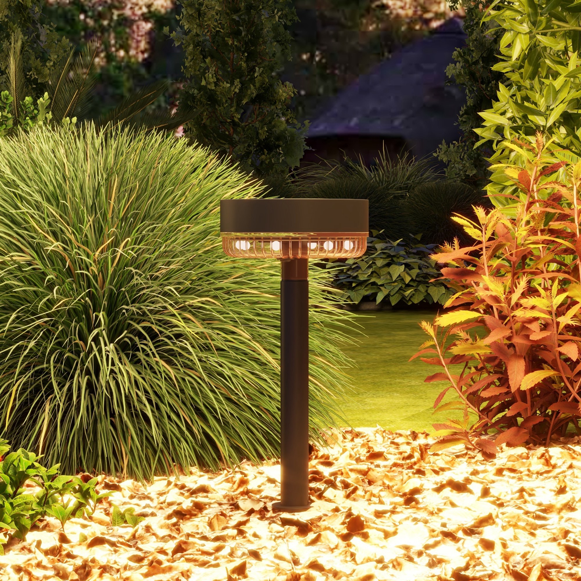 Solar Gartenleuchten, wasserdicht, Warmweiß LED, 10-12h Betriebszeit, Schwarz