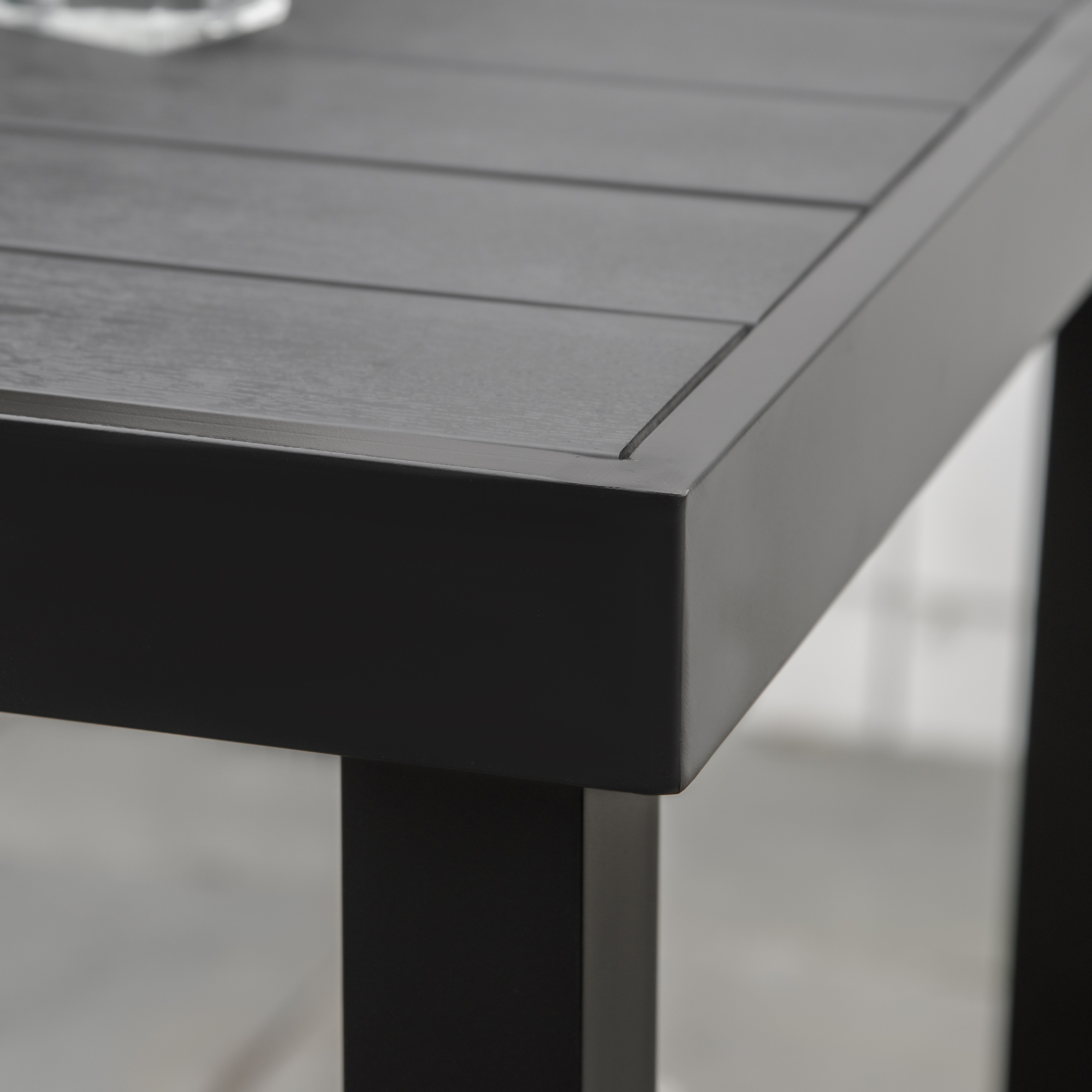 Gartentisch für 4 Personen Esstisch Aluminiumtisch Gartenmöbel Loungemöbel pflegeleicht Kunststoff Schwarz 78 x 78 x 74 cm