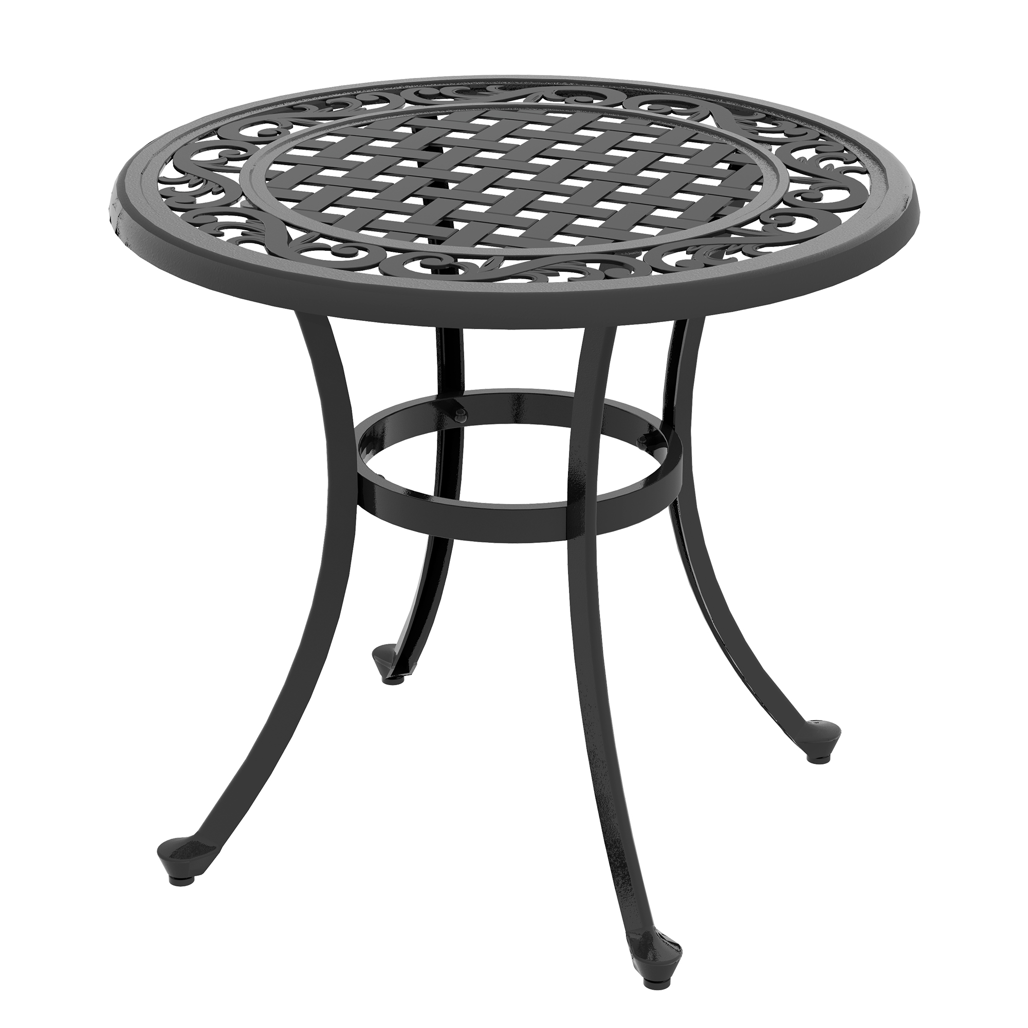 Gartentisch Loungetisch Balkontisch, Vintage-Design, 60 x 60 x 53 cm, Schwarz