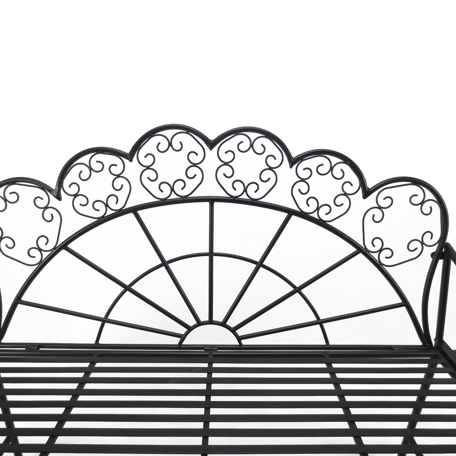 2-Sitzer Gartenbank robust, Parkbank rostfrei Sitzbank Bank Gartenmöbel für Terrasse, Garten und den generellen Außenbereich 107cm x 55,5cm x 90,5cm, Schwarz