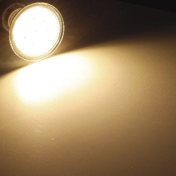 LED Strahler GU10 "H55 SMD", 120°, 3000k, 444lm, 230V/4W, warmweiß
