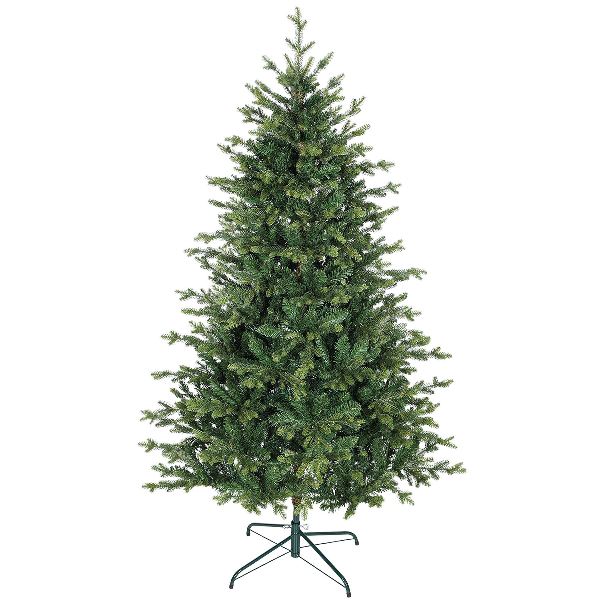 Künstlicher Weihnachtsbaum mit realistischen Zweigen, Kunst-Tannenbaum, Metallständer, leichte Montage, Grün