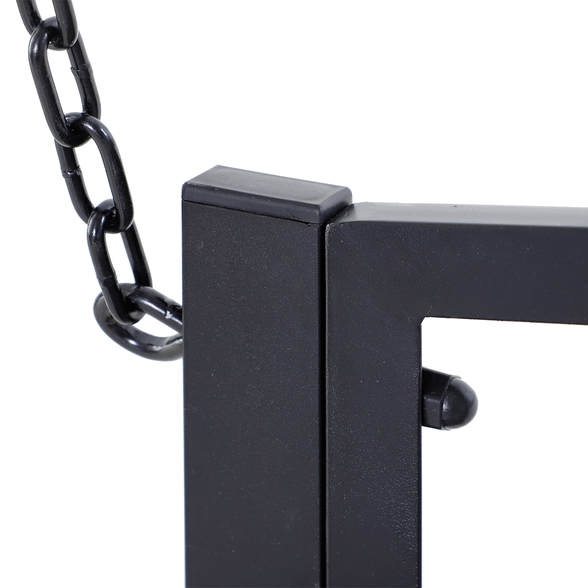 Hängebank 2-Sitzer Gartenschaukel Schaukelbank Hollywoodschaukel Schwebebank mit Ketten Metall Schwarz 127 x 60 x 53 cm