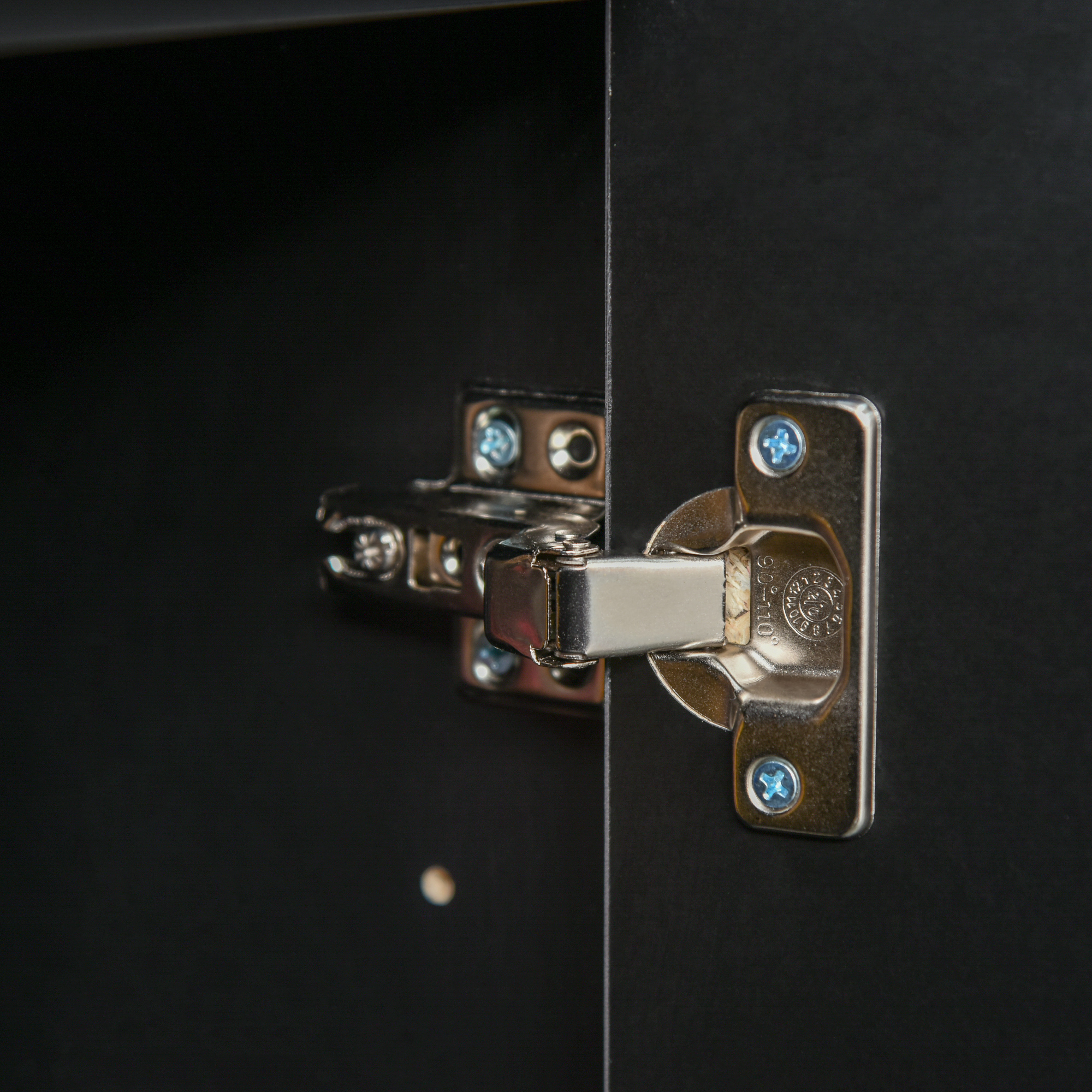 Aufbewahrungsschrank mit 2 Schubladen, 2 Türen, mit Kippschutz, für Wohnzimmer, Schlafzimmer, 79 x 36 x 74 cm, Schwarz