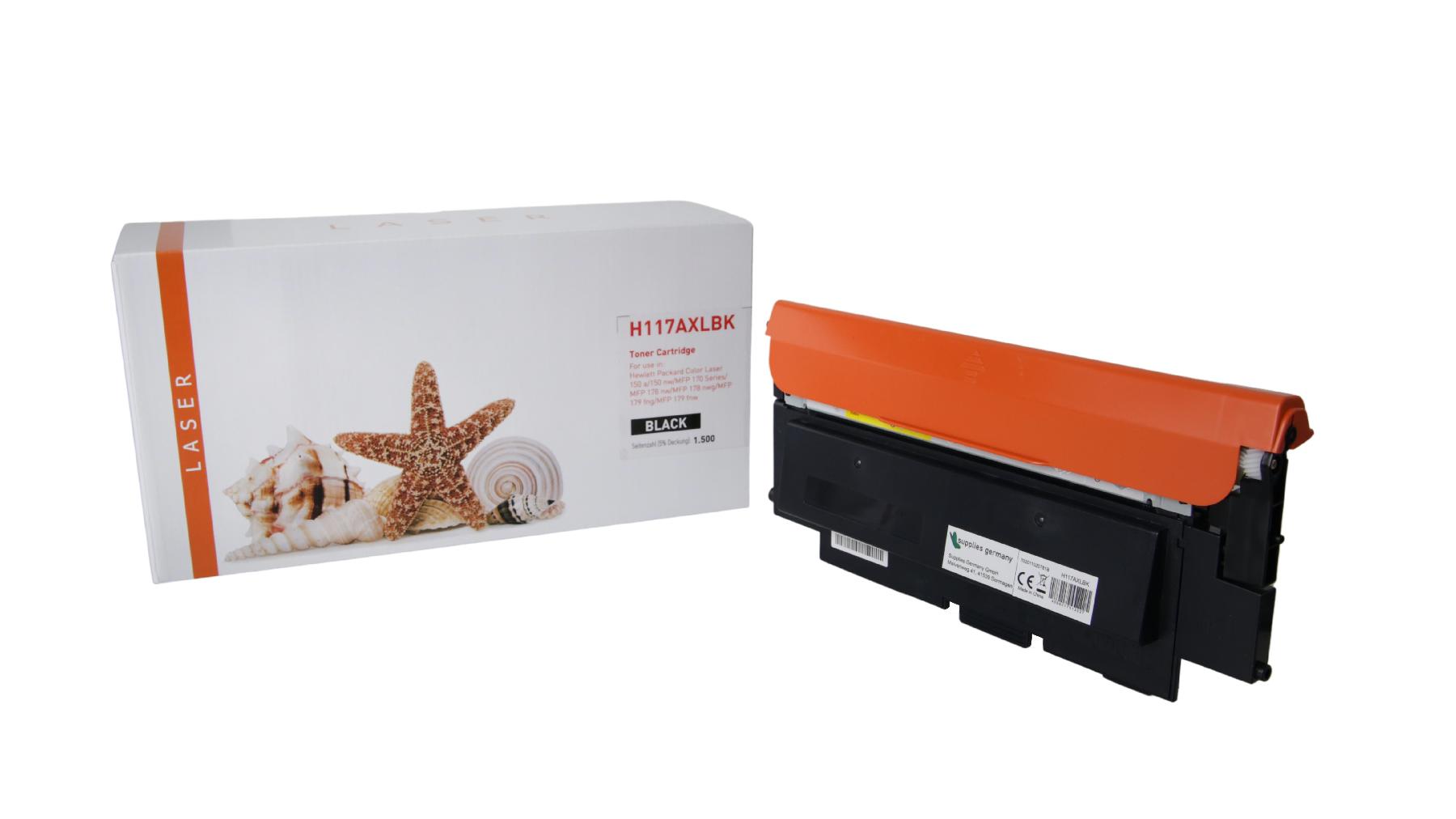117AXLBK mit Chip alternativ Toner black HP / W2070A / 1.500 Seiten 117AXLBK mit Chip alternativ Toner black HP / W2070A / 1.500 Seiten