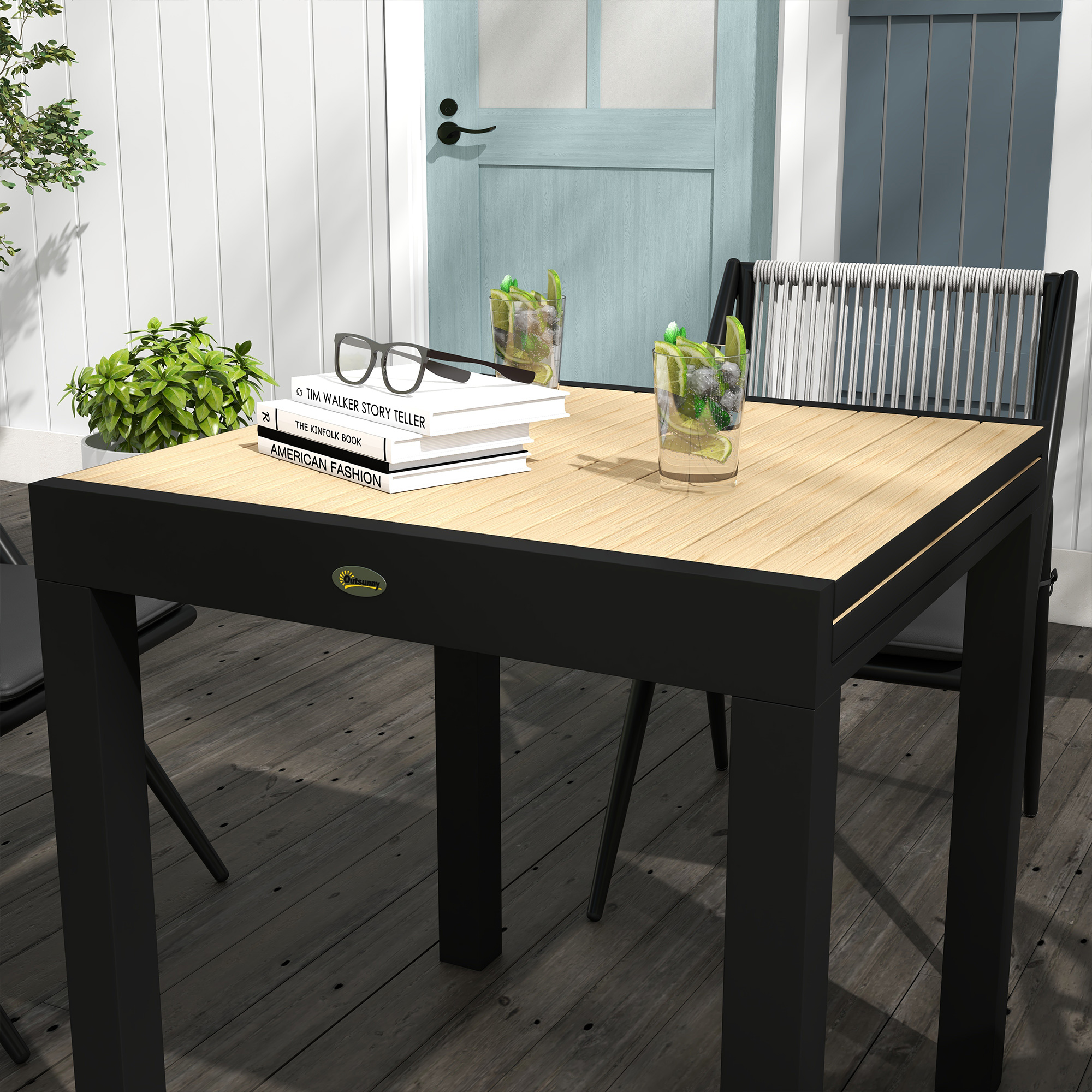 Gartentisch Outdoor-Tisch, wetterbeständig, 162 x 80 x 75 cm, Gelb