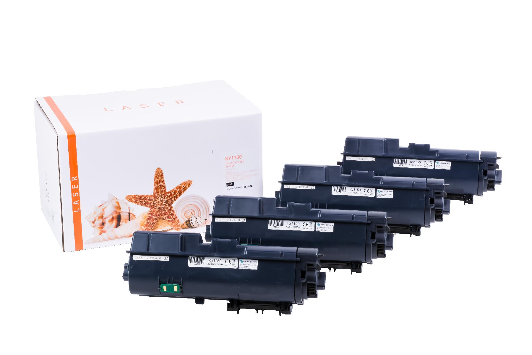 4er Set TK1150 alternativ Toner schwarz für Kyoce / TK1150 / 4x3.000 Seiten 4er Set TK1150 alternativ Toner schwarz für Kyoce / TK1150 / 4x3.000 Seiten
