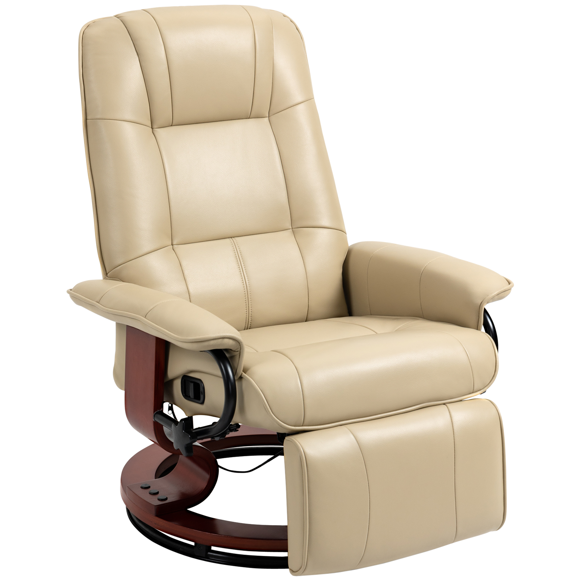 Relaxsessel, verstellbar, Liegefunktion, bis 120 kg, Kunstleder, 78 x 87 x 100 cm, Creme