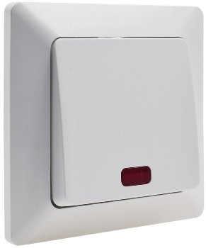 MILOS Kontroll-Schalter mit Lämpchen - 250V~/ 10A, inkl. Rahmen, UP, weiß matt MILOS Kontroll-Schalter mit Lämpchen - 250V~/ 10A, inkl. Rahmen, UP, weiß matt