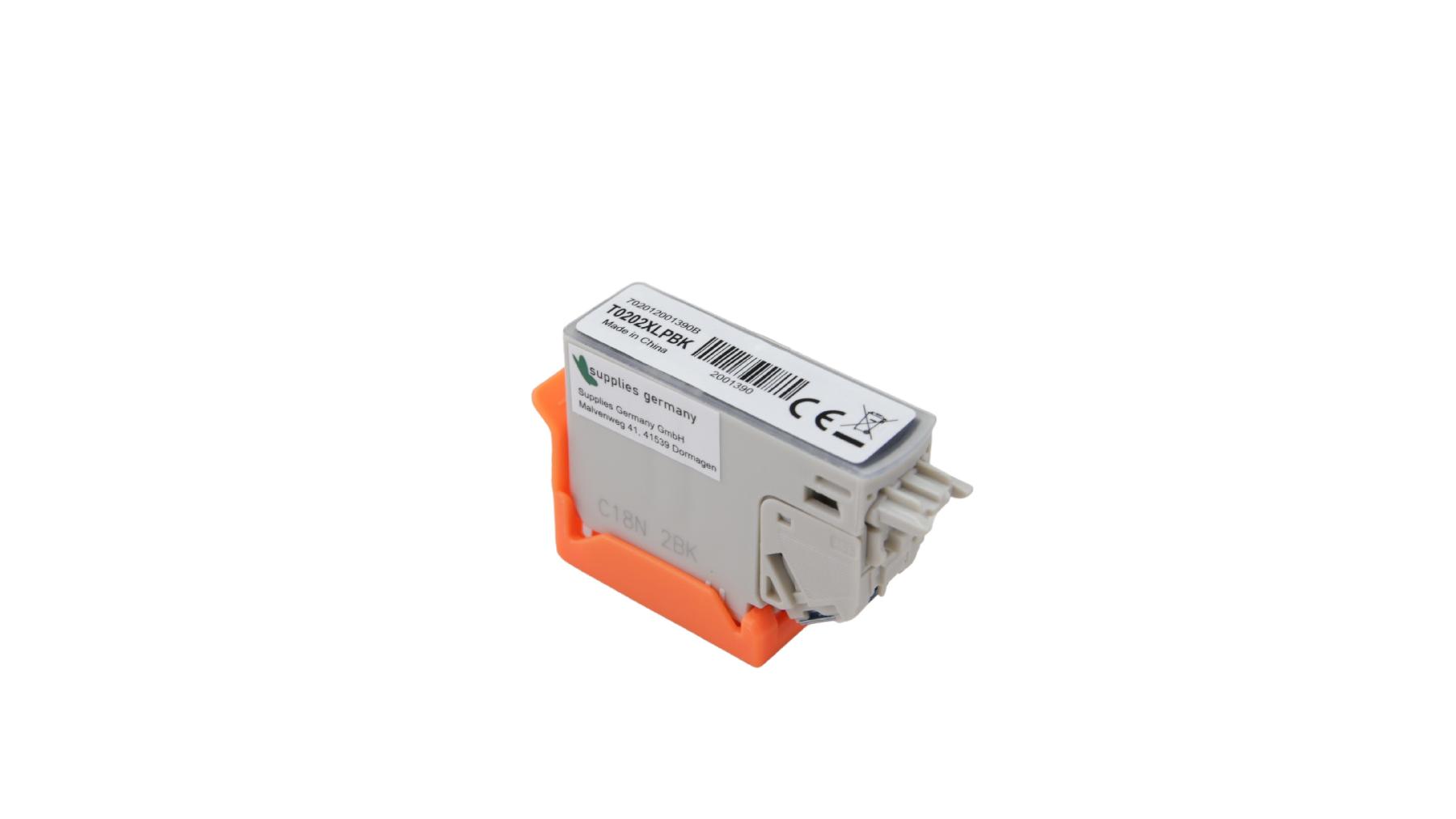 T0202XLPschwarz alternativ Tinte Photo schwarz für E / C13T02H14010 / 800 Seiten