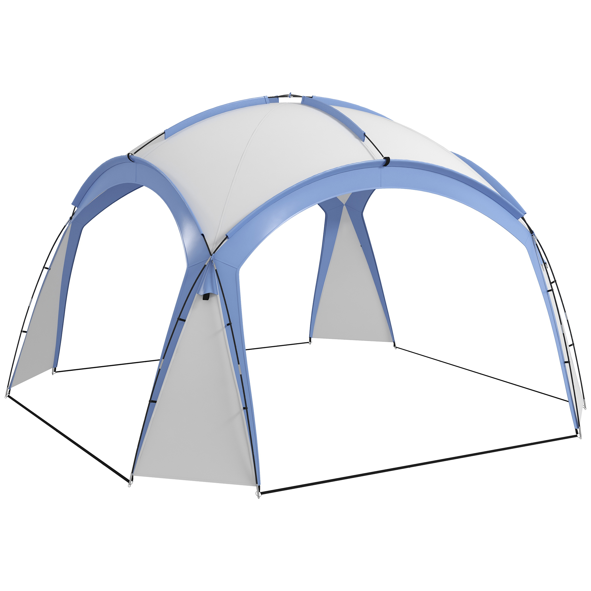 Event Shelter 3,5 x 3,5m Pavillon mit Haken Tür Wasserabweisend winterfest Gartenpavillon Hellblau