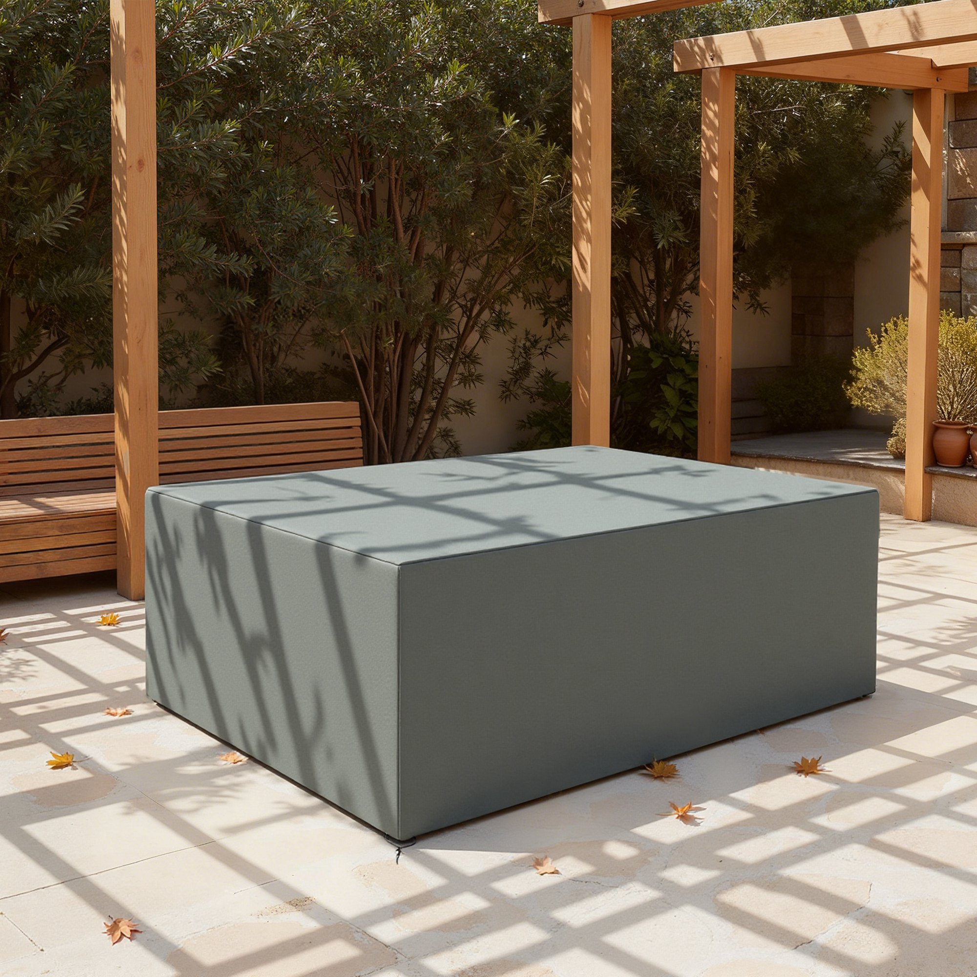 Schutzhülle für Gartenmöbel Winterfest Wasserdicht Abdeckung Abdeckplane Oxford 275 x 205 x 90 cm Dunkelgrau