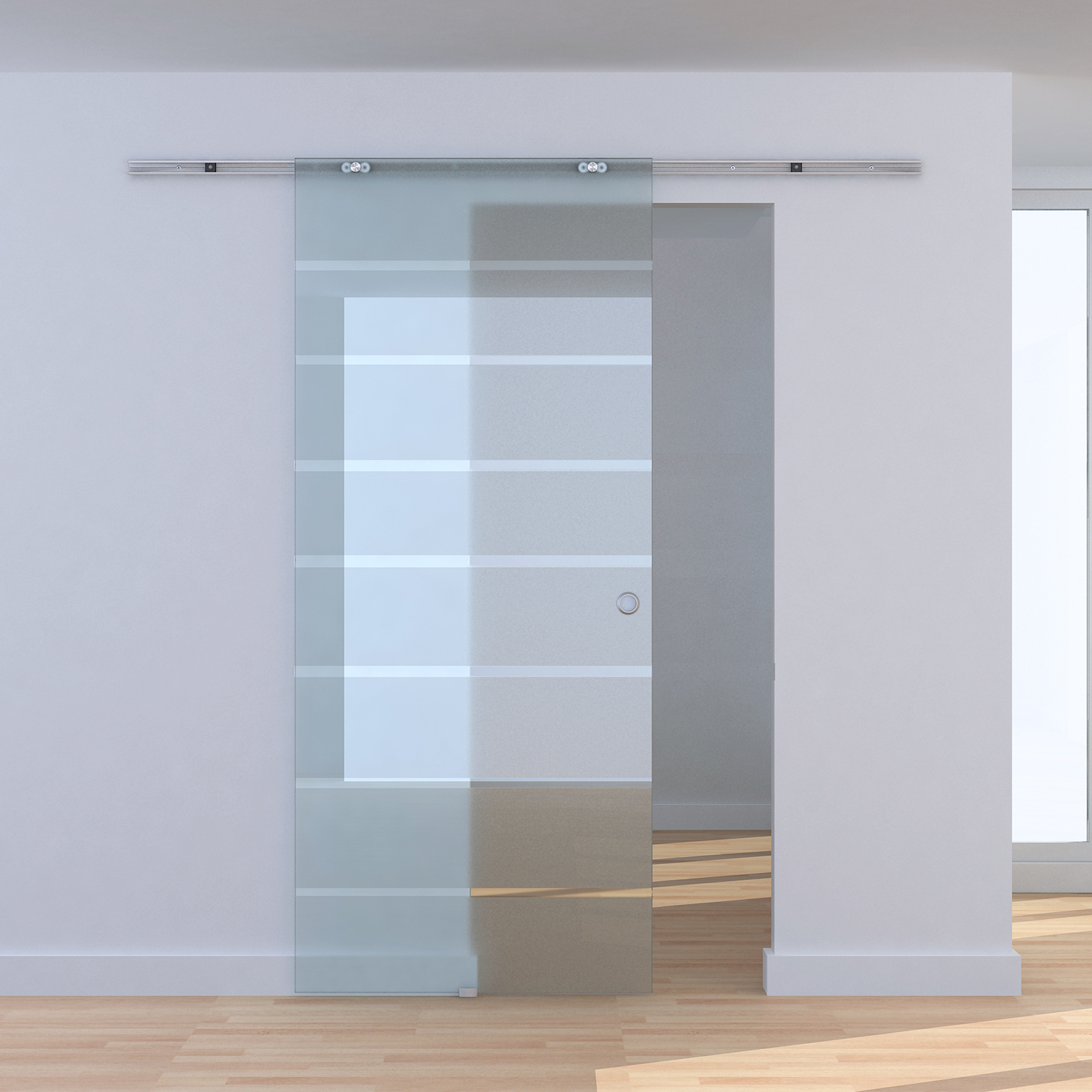 Glasschiebetür Schiebetür Glastür Zimmertür teilsatiniert 900 x 2050 mm