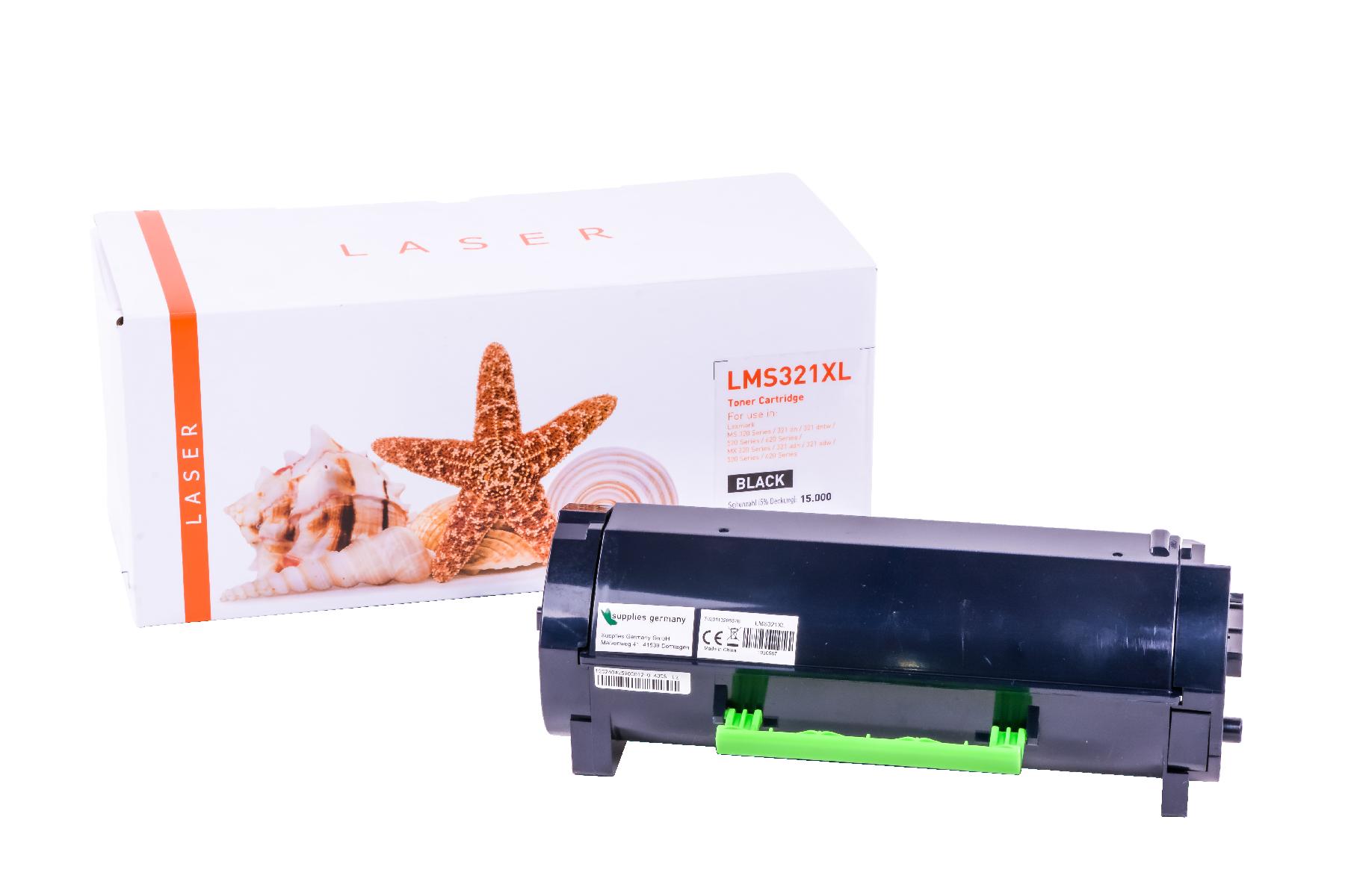MS321XL alternativ Toner schwarz für Lexmark / 56F2H00 / 15.000 Seiten