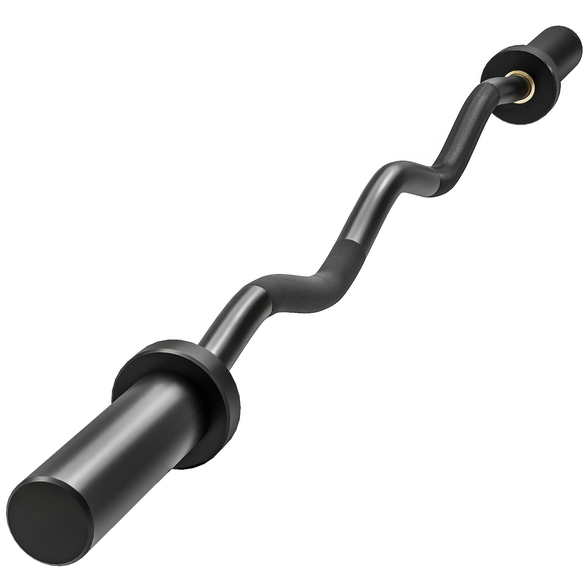 Olympiastange, Gewichthebe-Stange, 5 cm Hülsen, Stahl, 100 kg Tragkraft, Schwarz