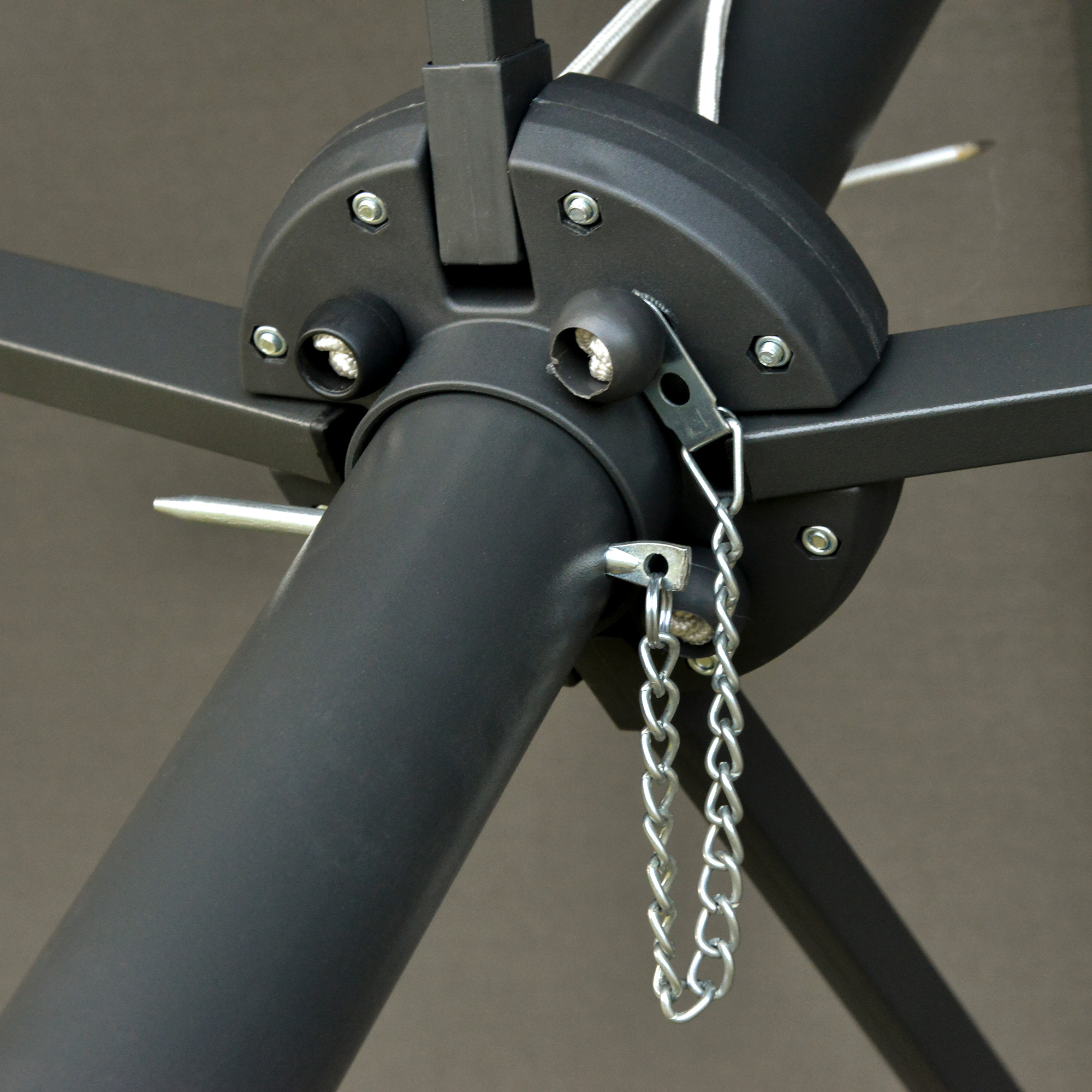 Sonnenschirm Oval Dunkelgrau 440 x 260 cm