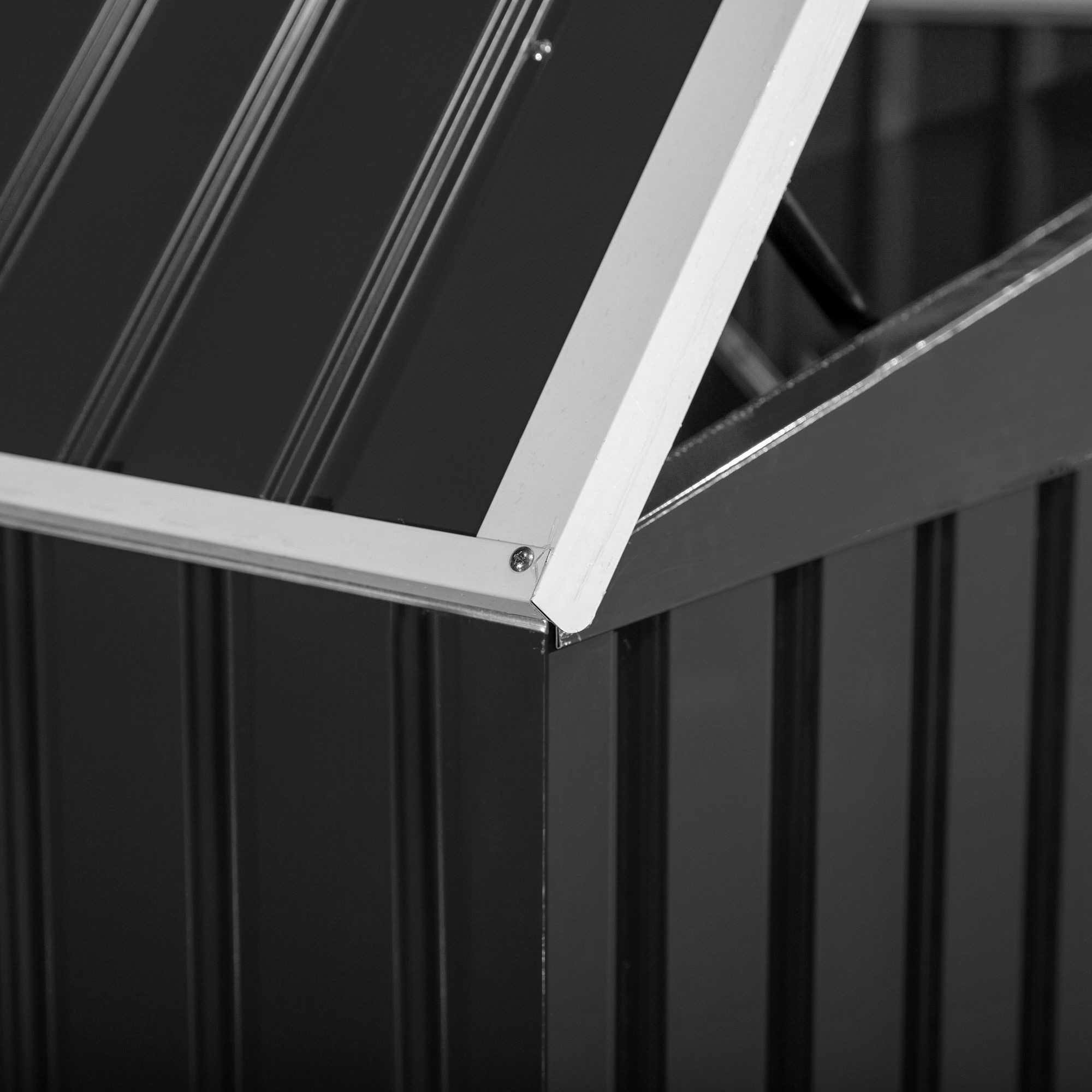 Mülltonnenbox Müllbox Storer abschließbar Gerätebox für 2 Mülltonnen Stahl 178,5 x 104,5 x 128,5/113 cm Schwarz