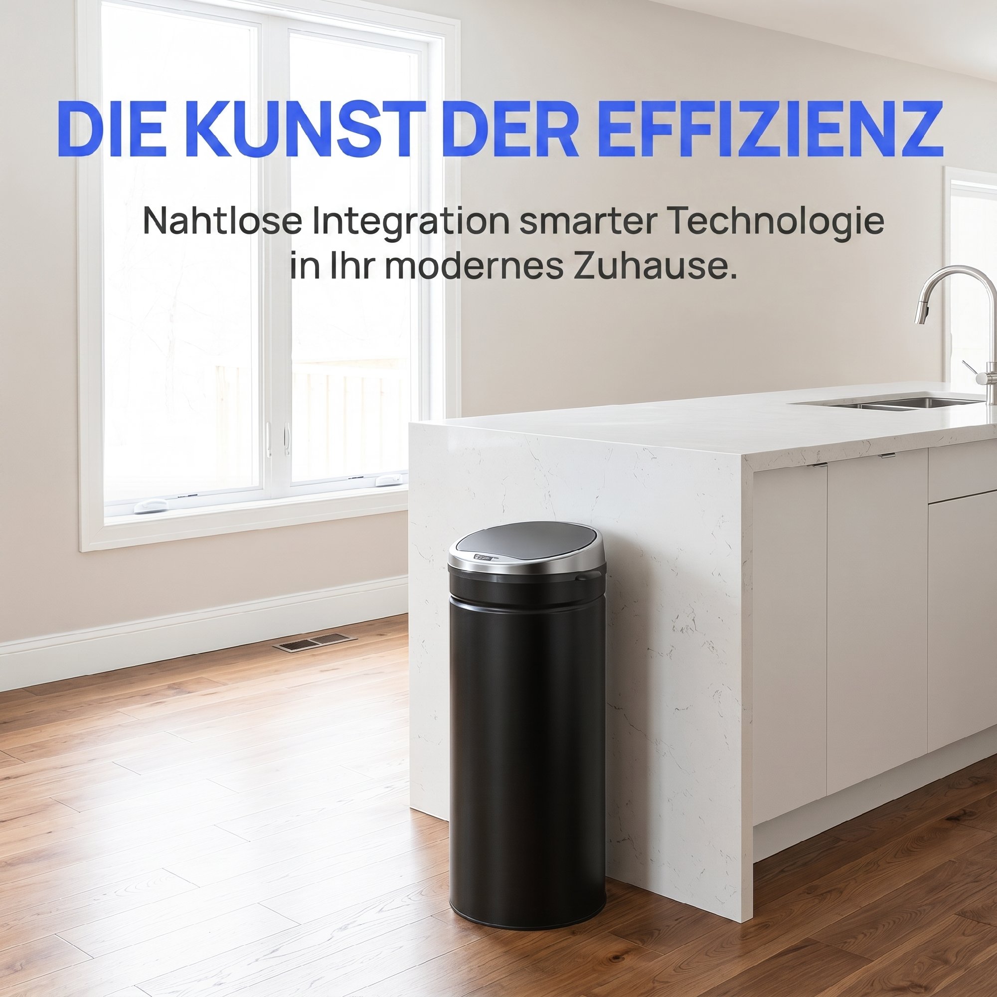 50l Sensor Mülleimer, automatischer Abfalleimer, rostfreier Kücheneimer mit Infrarotsensor, für Küche, Esszimmer