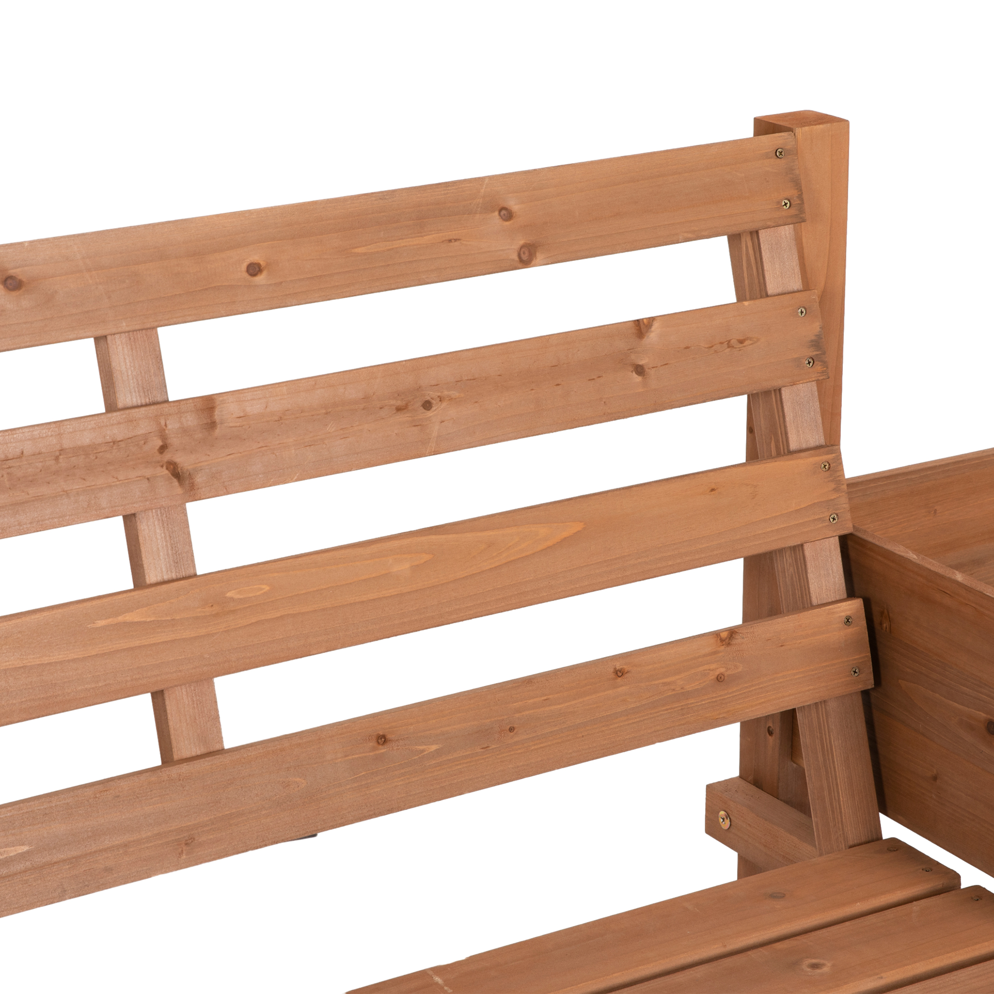 Gartenbank Sitzbank, inkl. Pflanzkästen, Holz, 184 cm x 59 cm x 95 cm, Braun
