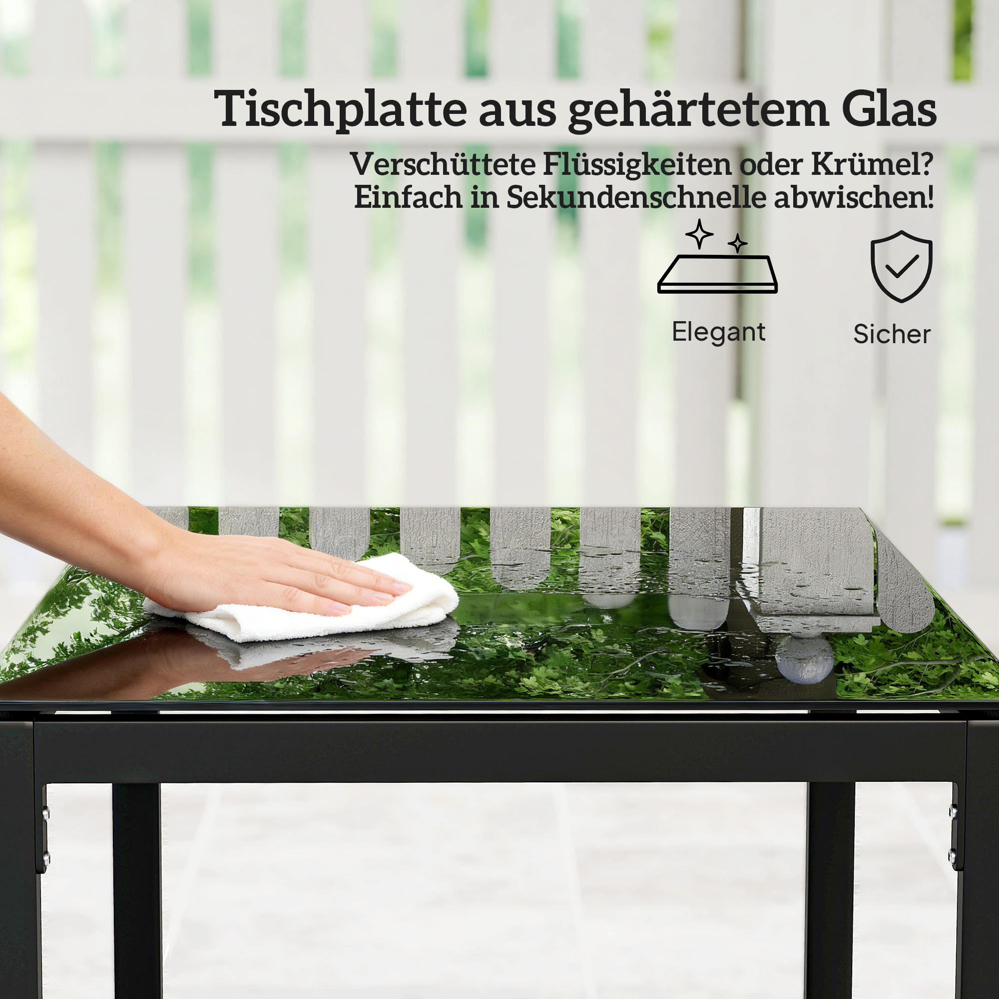 Rattan Bistroset, 3 teiliges Gartenmöbel-Set mit 2 Gartenstühlen, Couchtisch, abnehmbar Kissen Cremeweiß