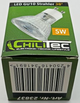 LED Strahler GU10 "promo" warmweiß, 38°, 230V, 4,8W, 484lm, 2989k