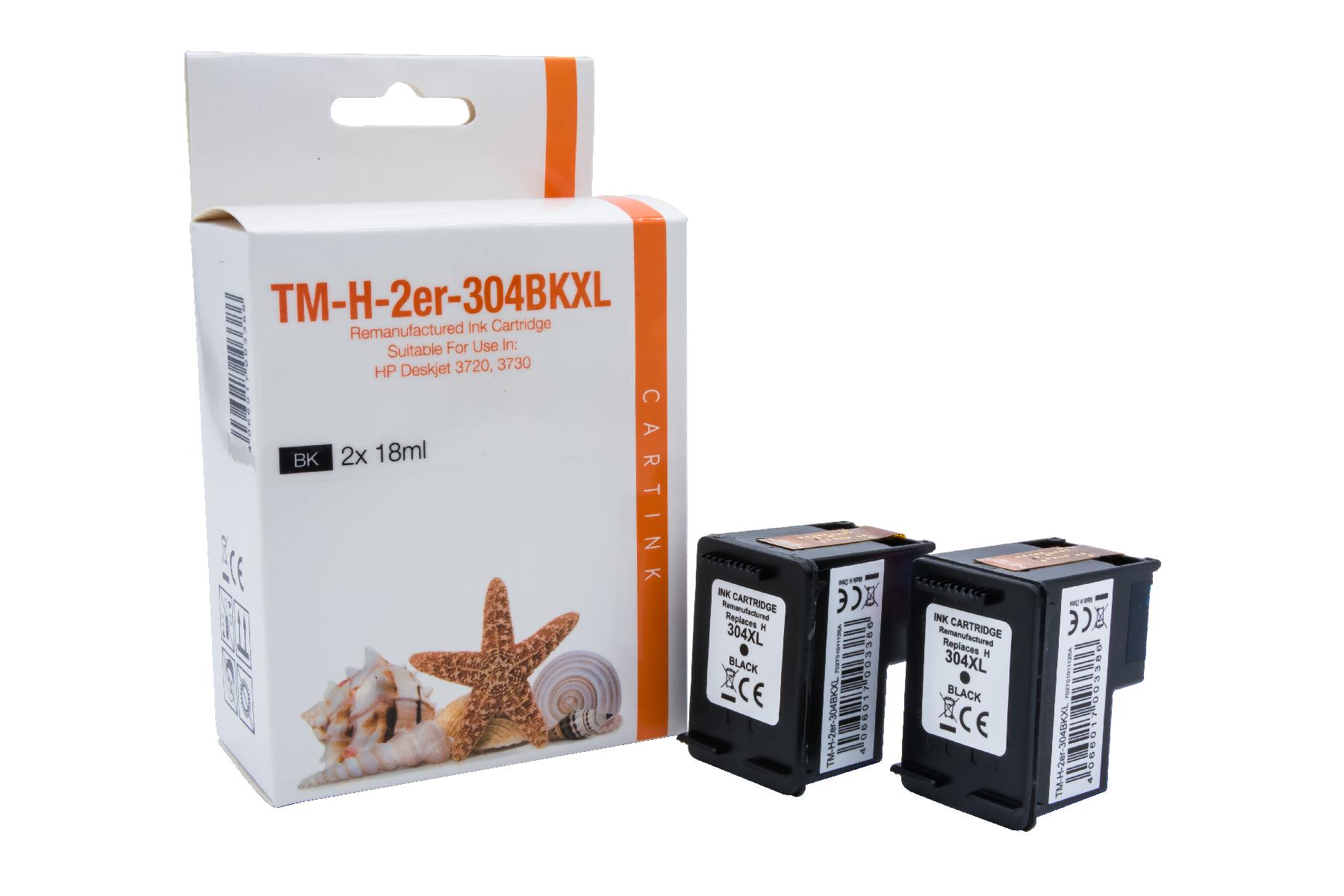 304XLschwarz Doppelpack Refill Tinte schwarz für HP / N9K08AE / 2x18ml (EU)
