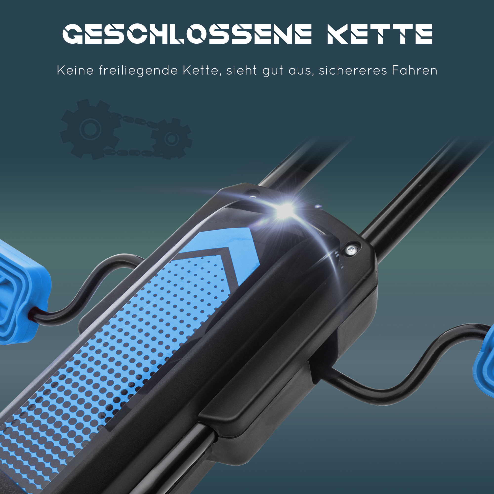 Kinder-Gokart, mit Pedalen, verstellbarem Sitz, In- und Outdoor, ab 5 Jahren, blau+schwarz, 121 x 58 x 61 cm