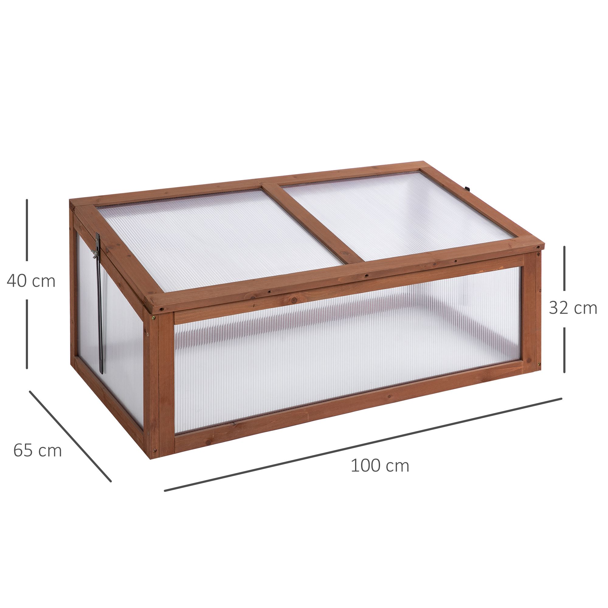 Mini-Gewächshaus, Kleines Gewächshaus für den Garten, mit PC-Platten, Gute Lichtdurchlässigkeit, 100L x 65B x 40H cm