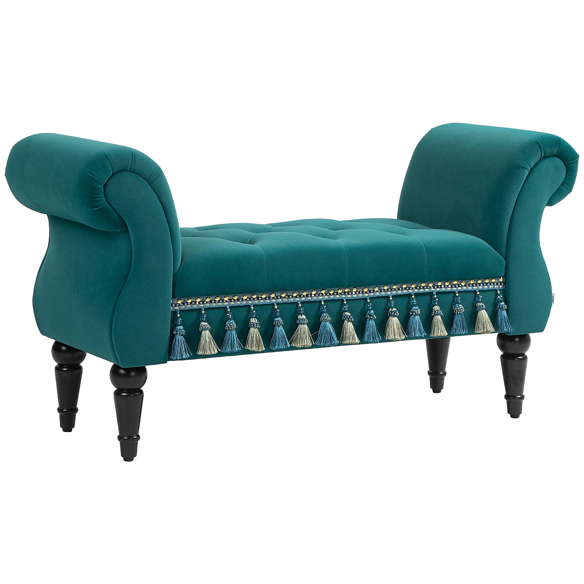 Polsterbank, Sitzbank, Vintage-Design, bis 150 kg, 117x40x58 cm, Grün