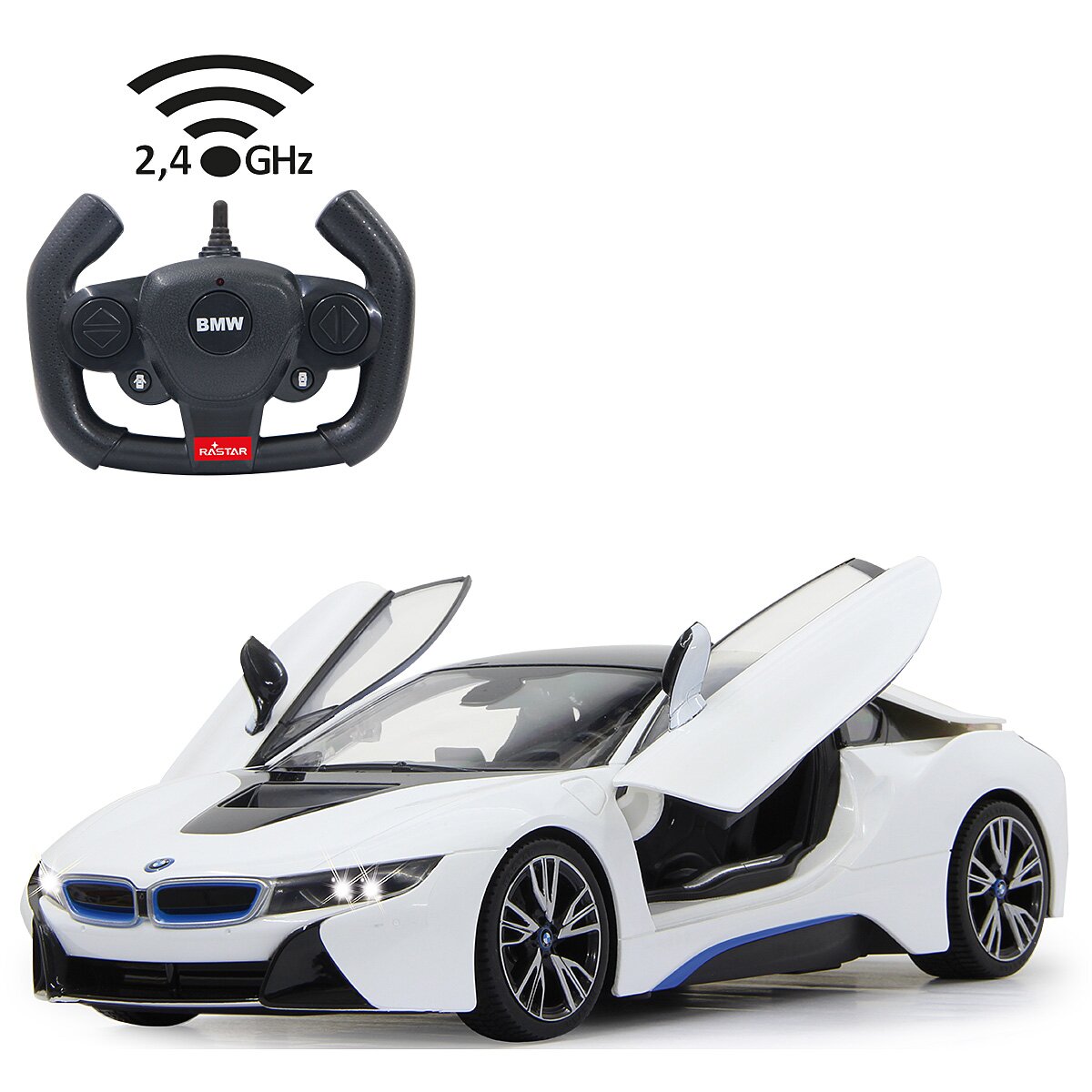 BMW I8 1:14 weiss 2,4GHz Tür fernbedienbar BMW I8 1:14 weiss 2,4GHz Tür fernbedienbar
